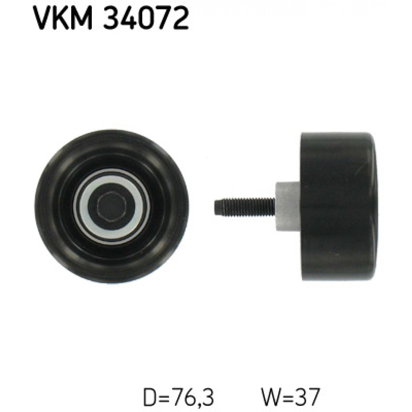 Medløberhjul, multi-V-rem SKF VKM 34072