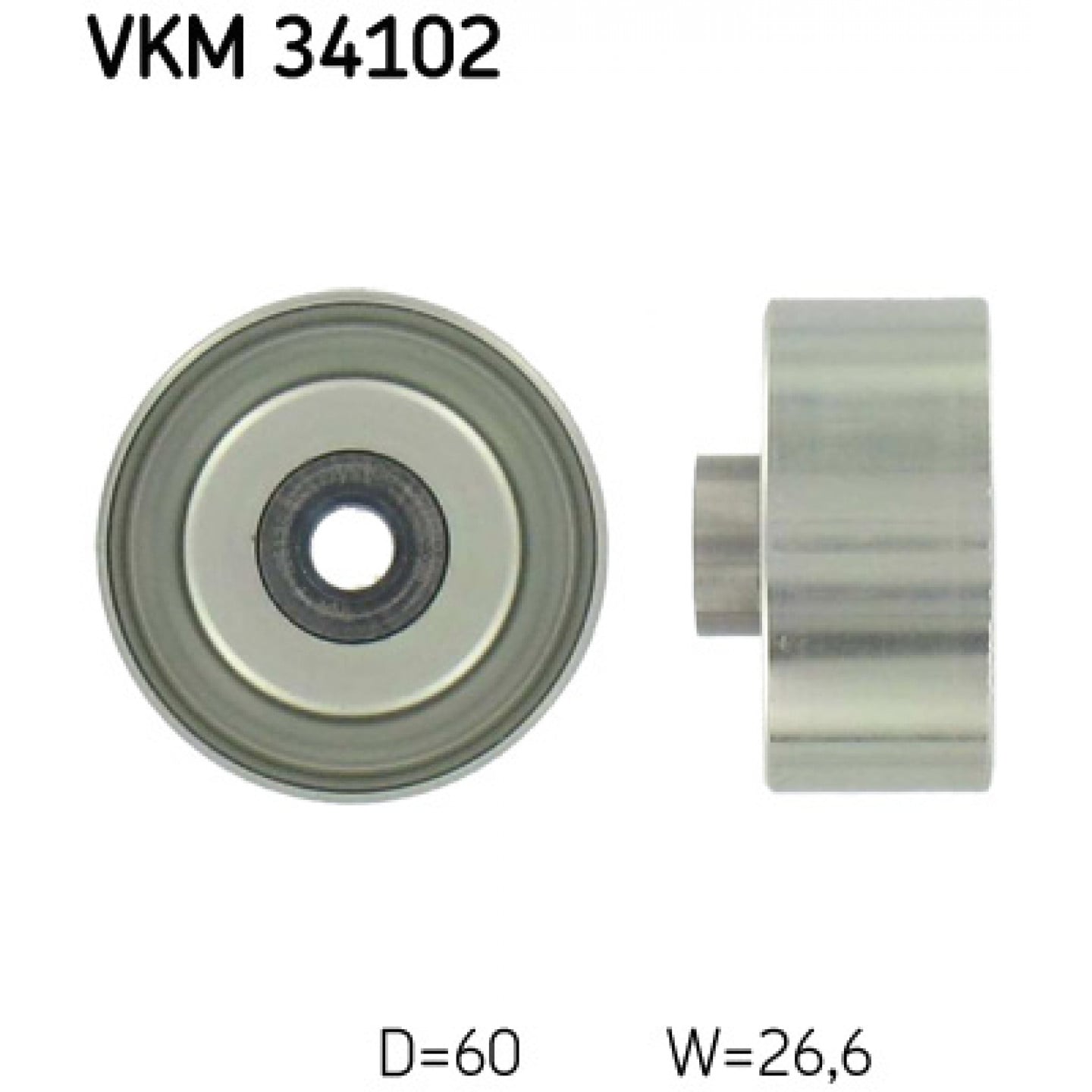 Afbøjnings-/styrerulle, V-ribbet bælte SKF VKM 34102