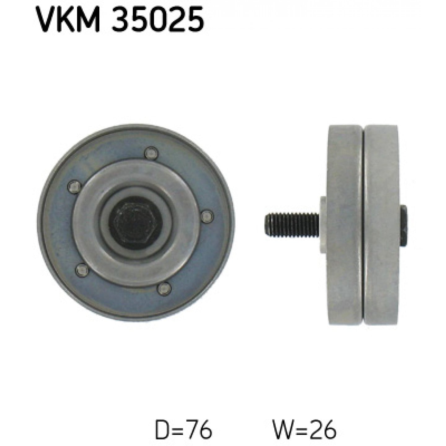 Medløberhjul, multi-V-rem SKF VKM 35025