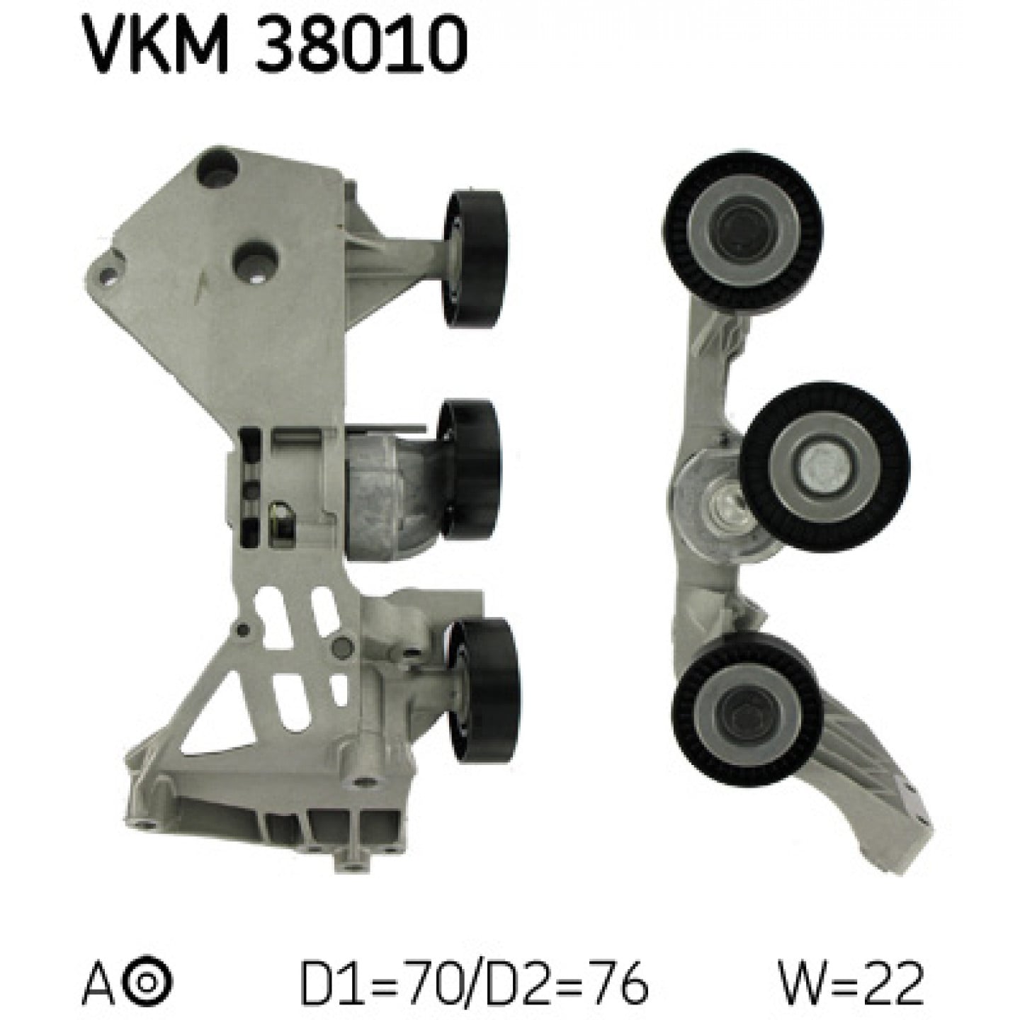 Napínací kladka, žebrovaný klínový řemen SKF VKM 38010