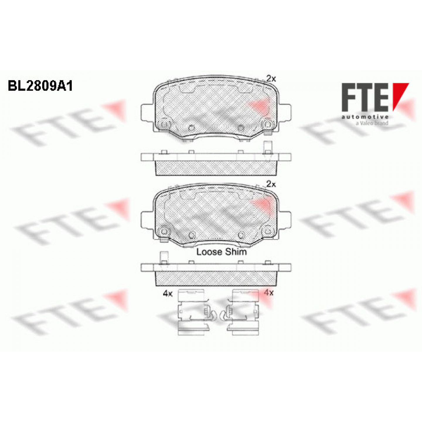 Kit pastiglie freno, Freno a disco FTE 9010998
