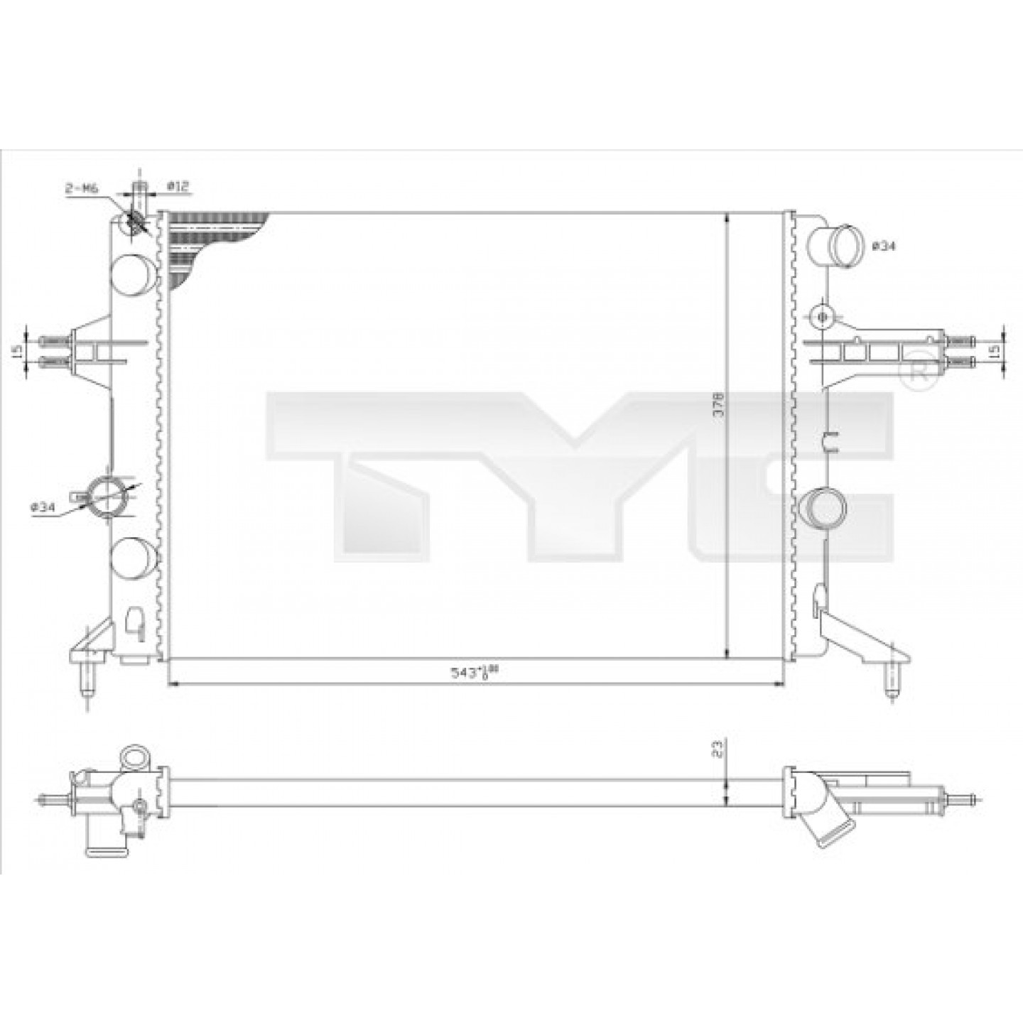 Kühler, Motorkühlung TYC 725-0021
