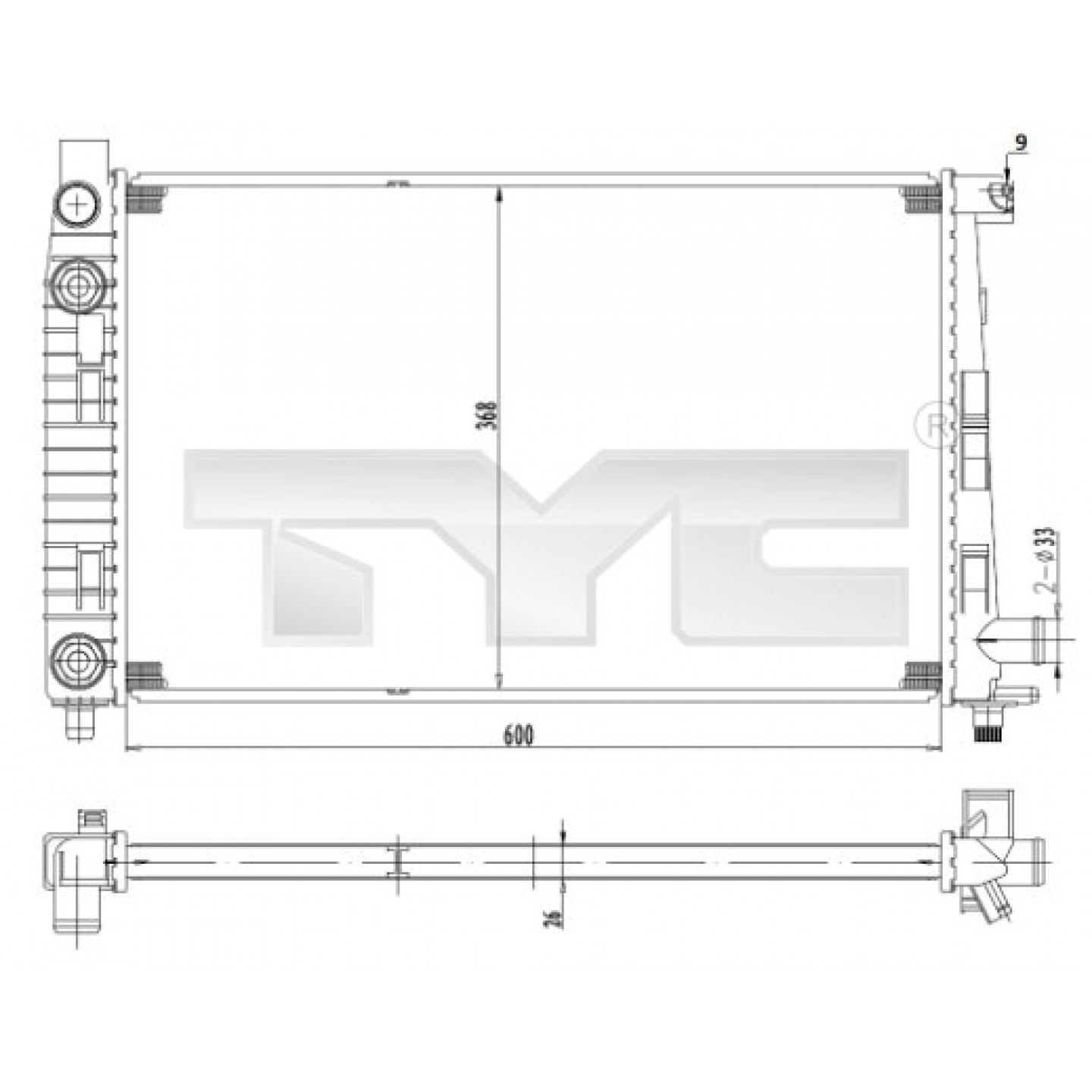Kühler, Motorkühlung TYC 721-0012