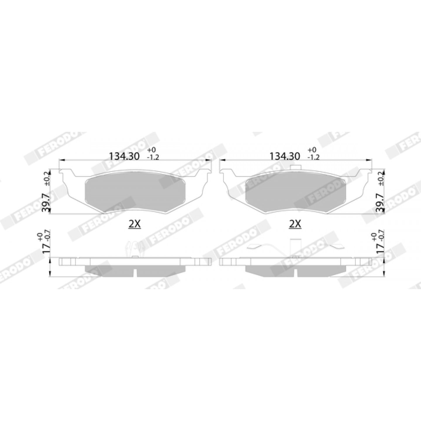 Kit de plaquettes de frein, frein à disque FERODO FDB1099