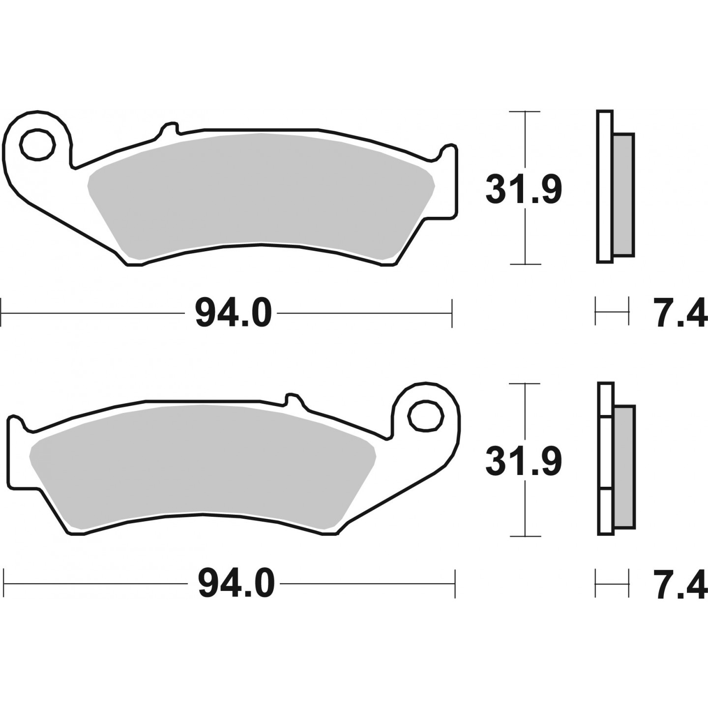 Remblokkenset, schijfrem BREMBO 07HO2506
