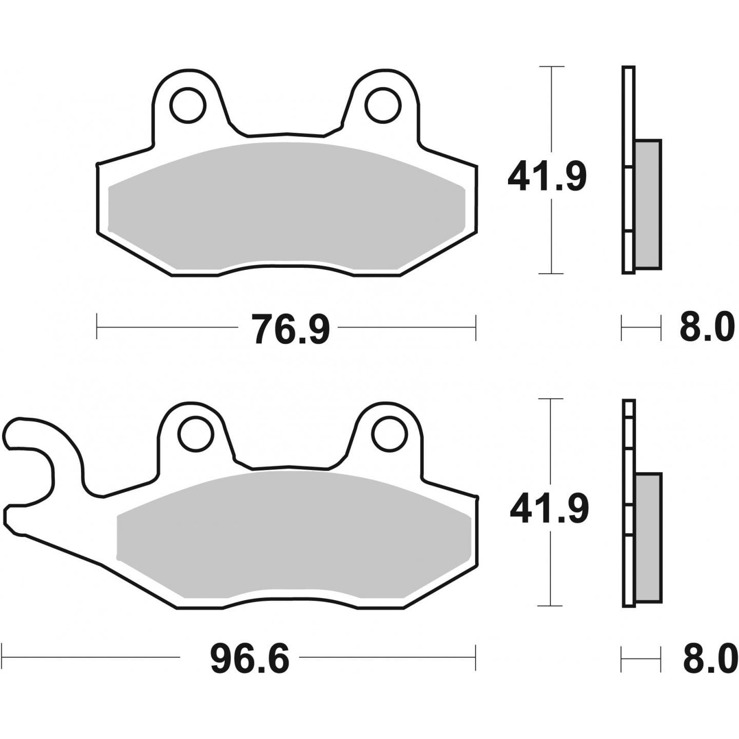 Remblokkenset, schijfrem BREMBO 07SU12SP