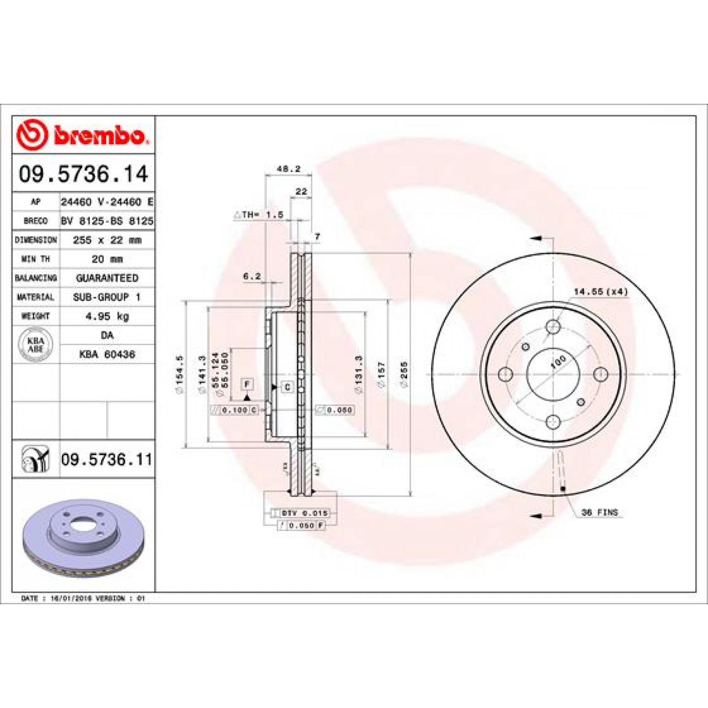 قرص الفرامل BREMBO 09.5736.11