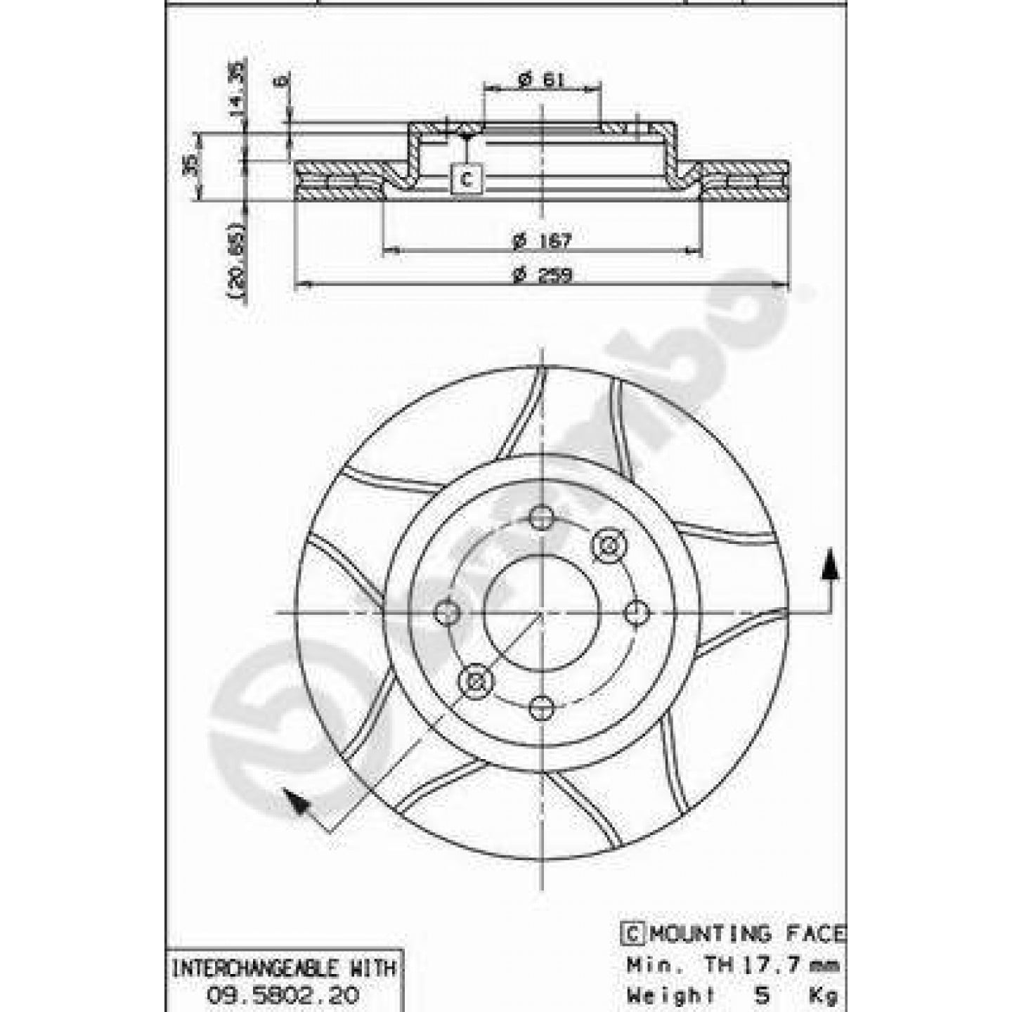 Brzdový kotouč BREMBO 09.5802.76