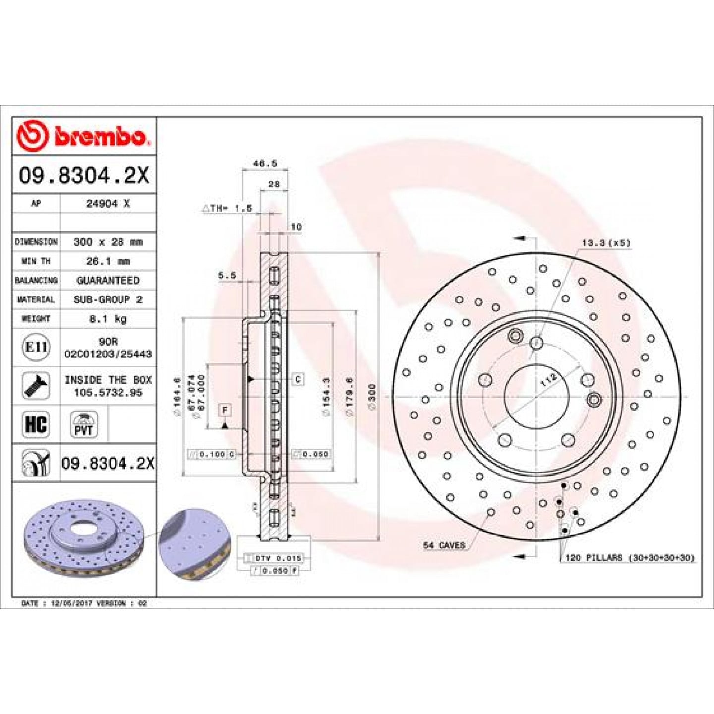 Discofreno BREMBO 09.8304.2X