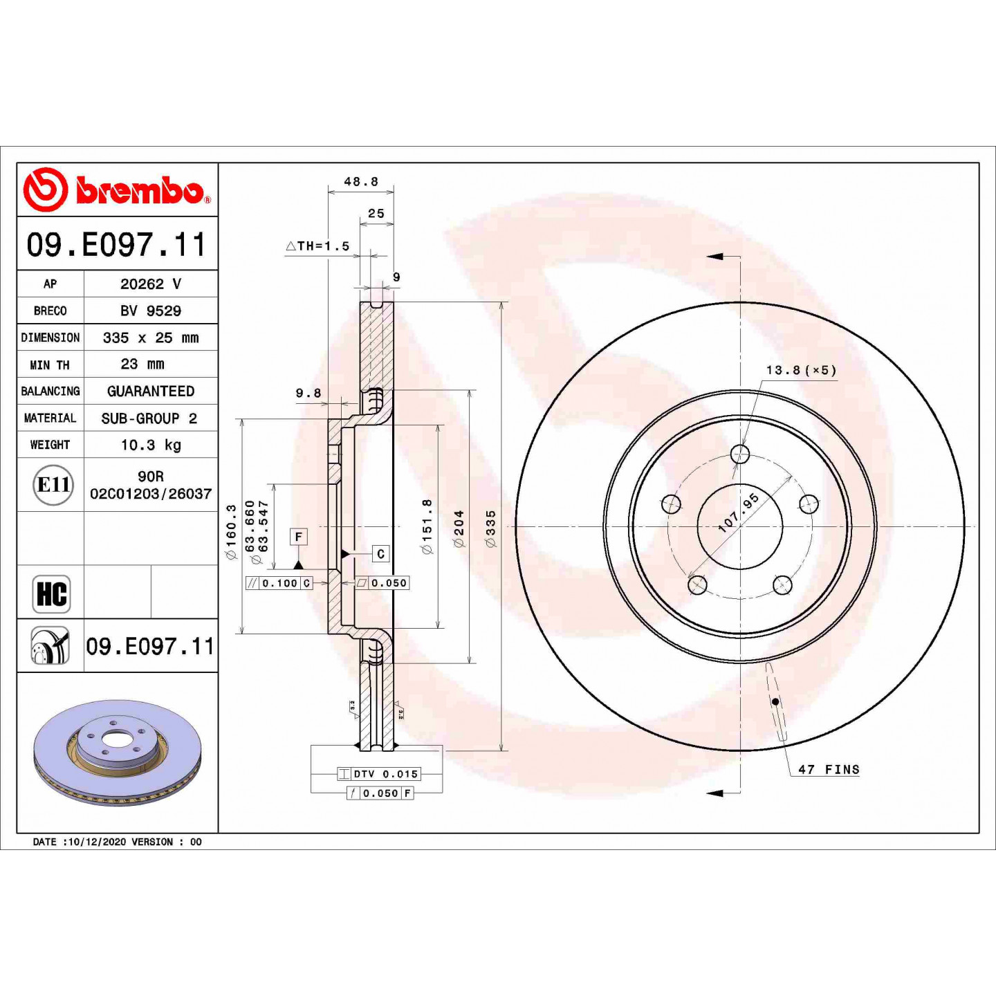 Bremseskive BREMBO 09.E097.11