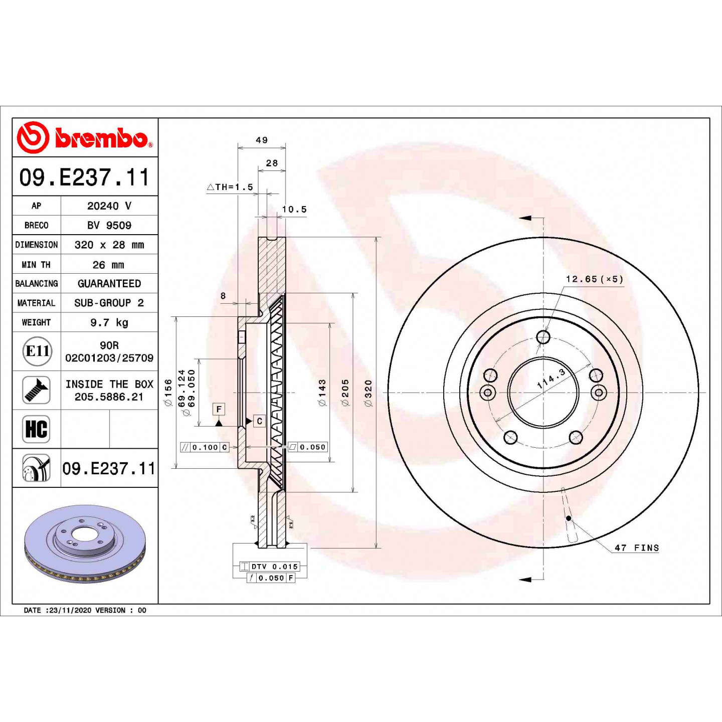Discofreno BREMBO 09.E237.11