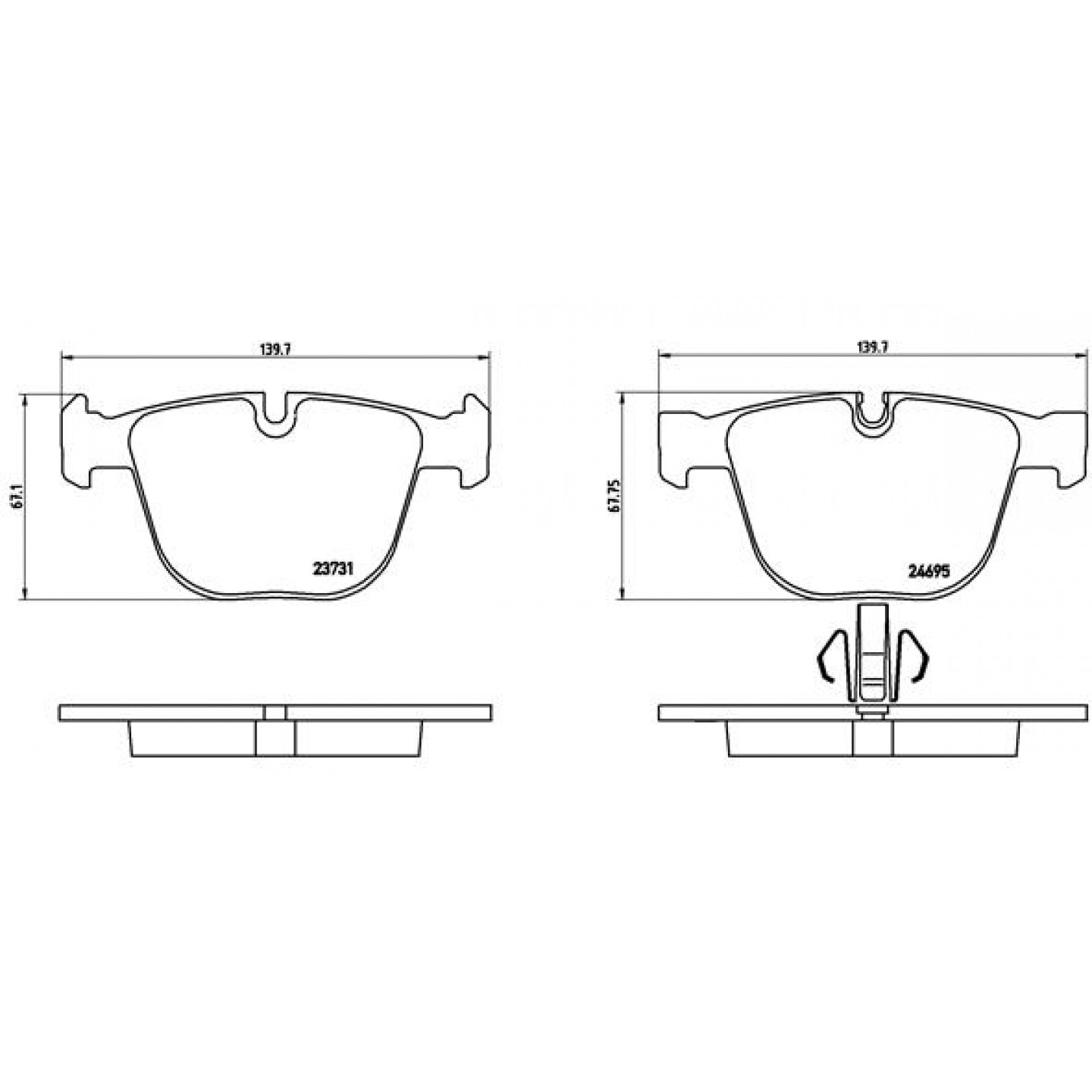 Sada brzdových destiček, kotoučová brzda BREMBO P 06 053
