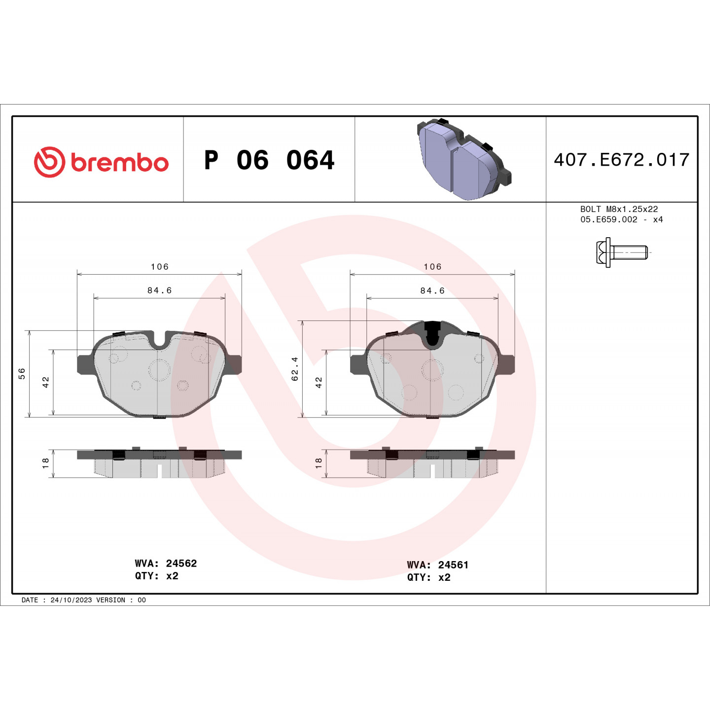 BREMBO P 06 034X Rempad - Xtra Remblokken Voor Maximale Prestaties En Veiligheid
