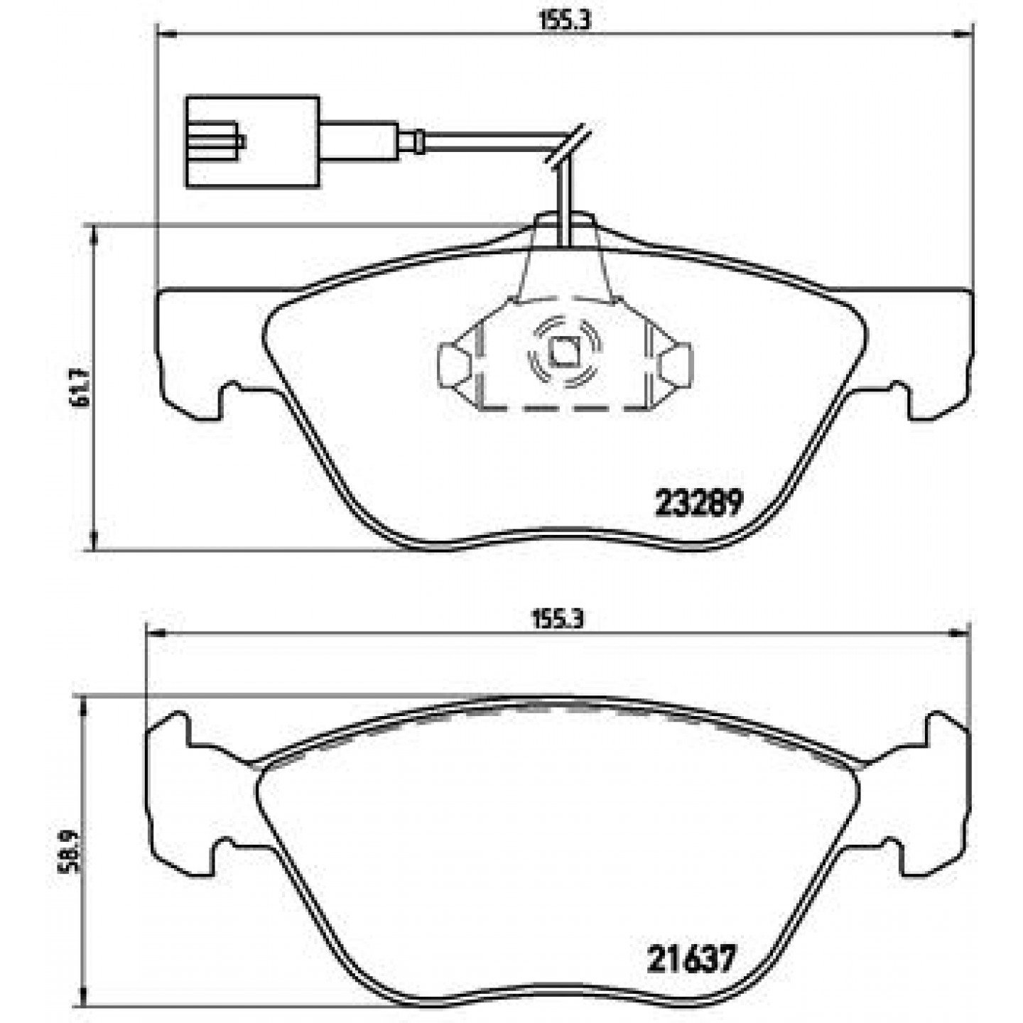 DELPHI Kit Pastiglie Freno Anteriori LP1587 Con Contatto Usura - Per Alfa Romeo GT, 156, Fiat Multipla, Bravo - Qualità Semi-Metallic