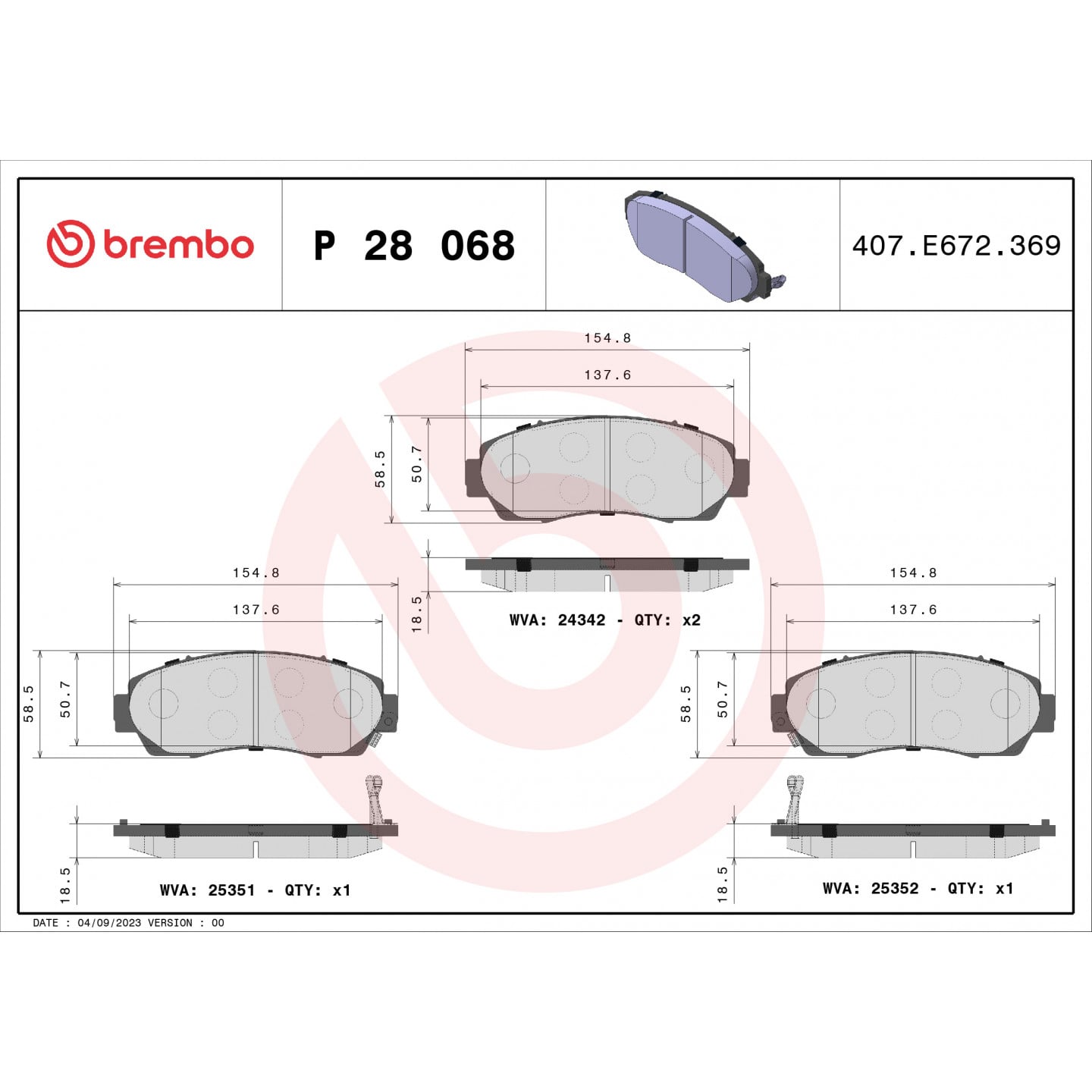 Bremseklodser BREMBO P 28 068
