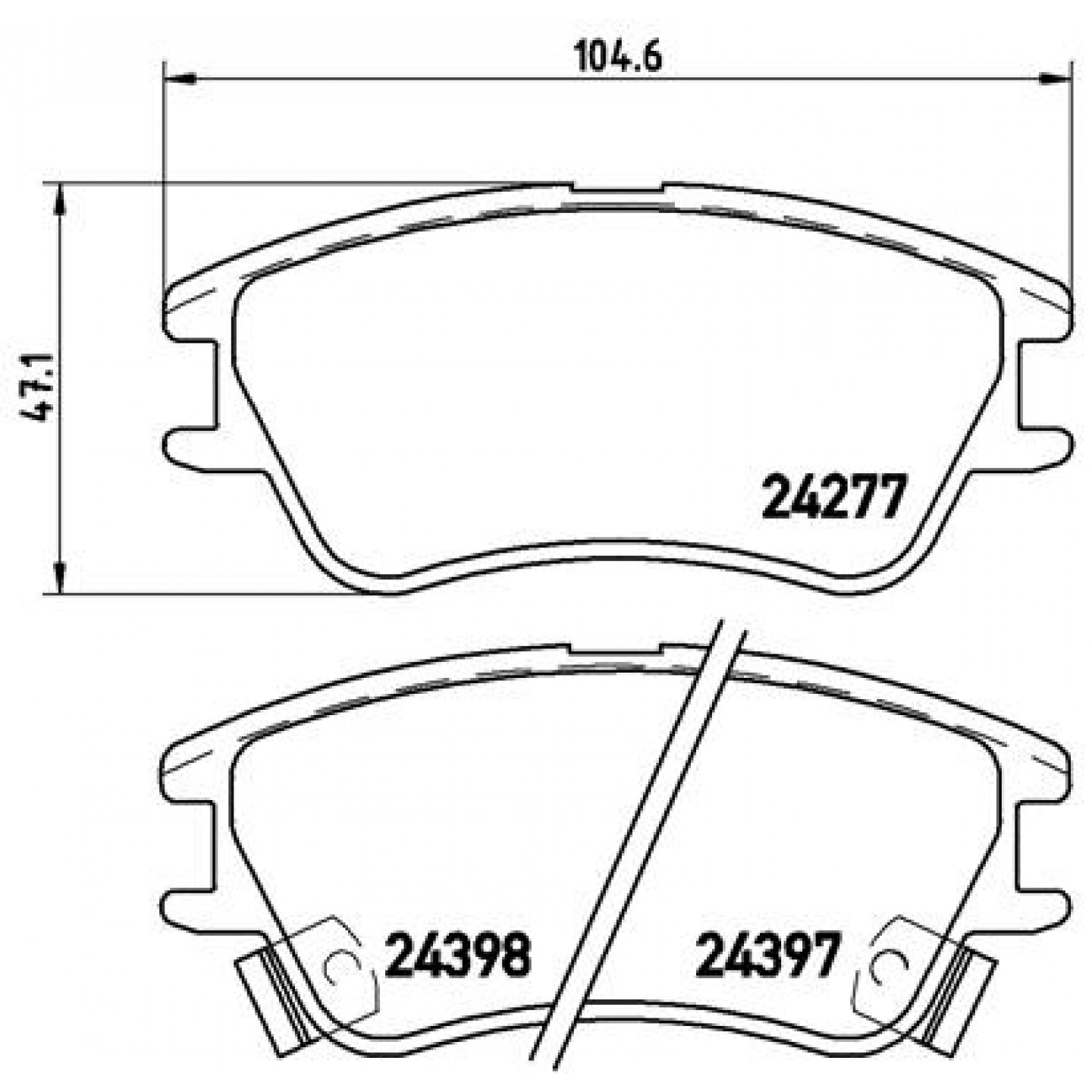 Sada brzdových destiček, kotoučová brzda BREMBO P 30 027