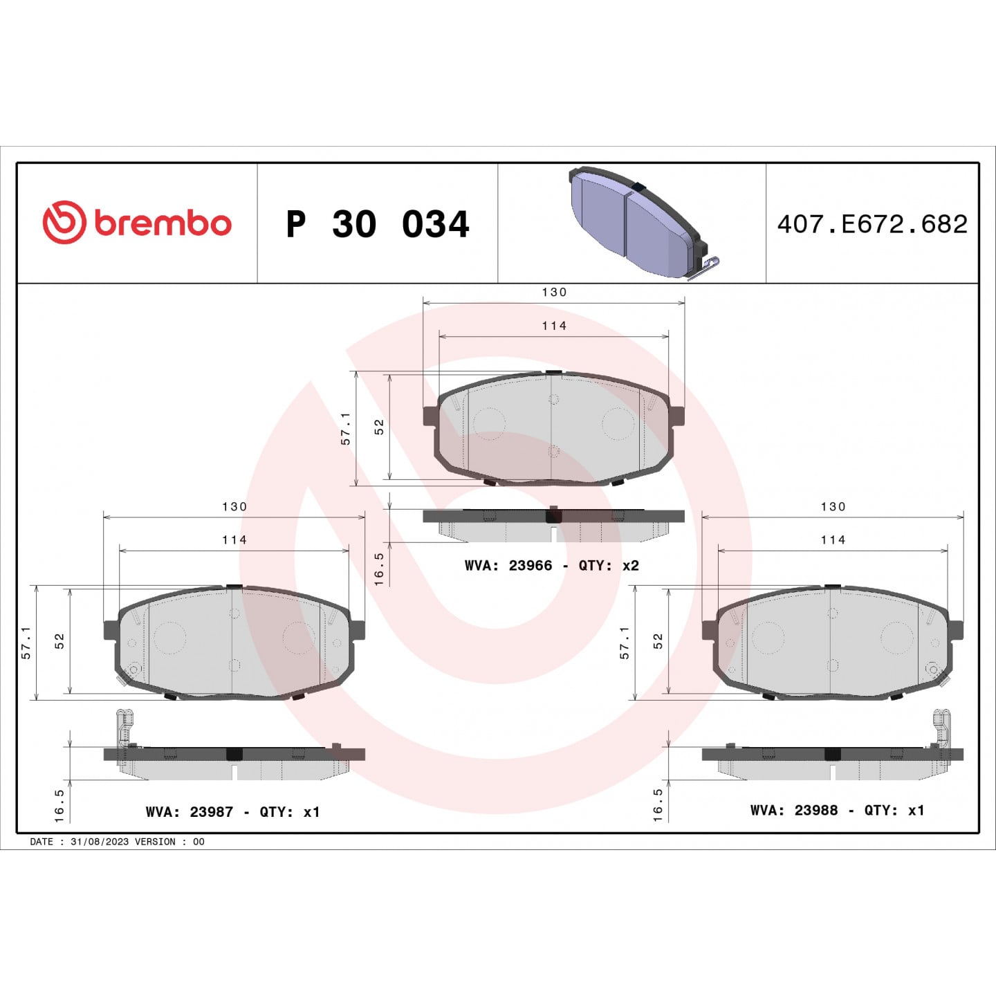 Bremseklodser BREMBO P 30 034