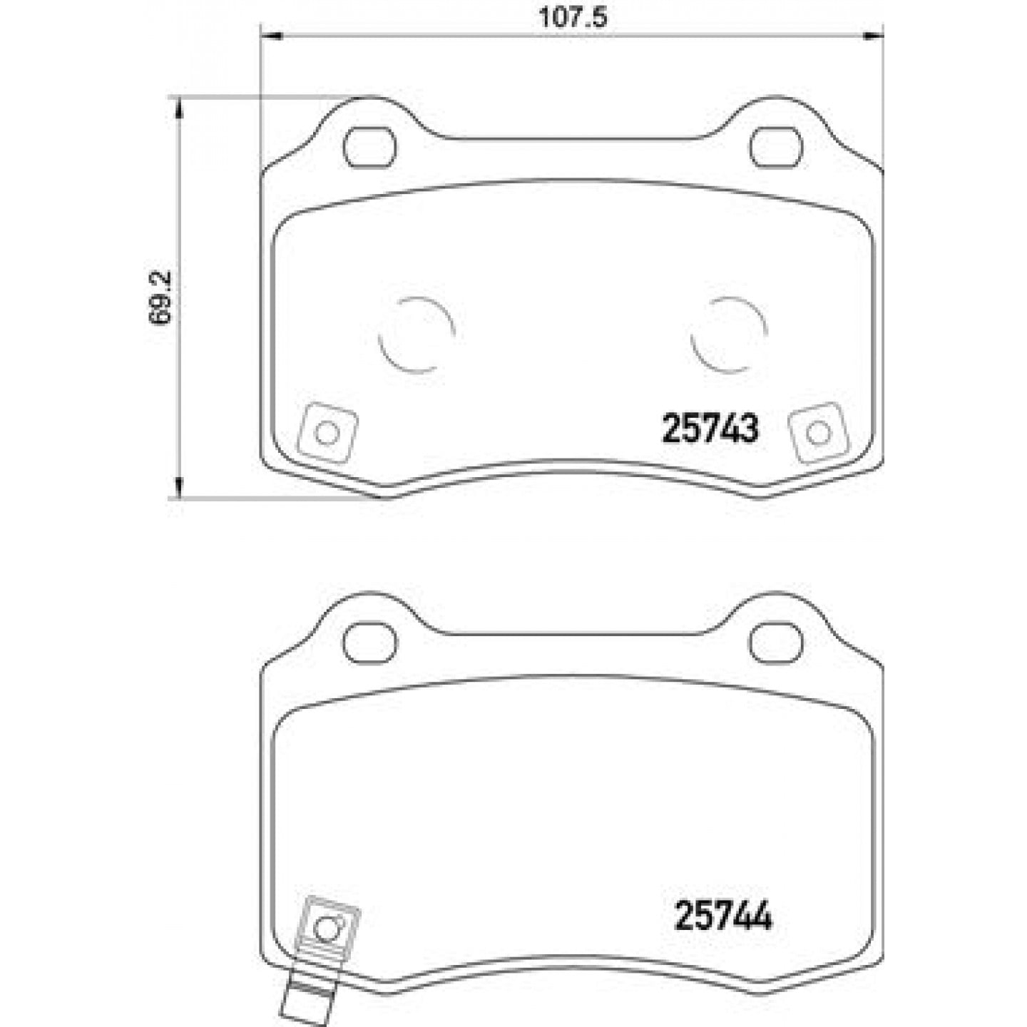 Brake Pad Set, disc brake BREMBO P 30 074 - Trodo.com