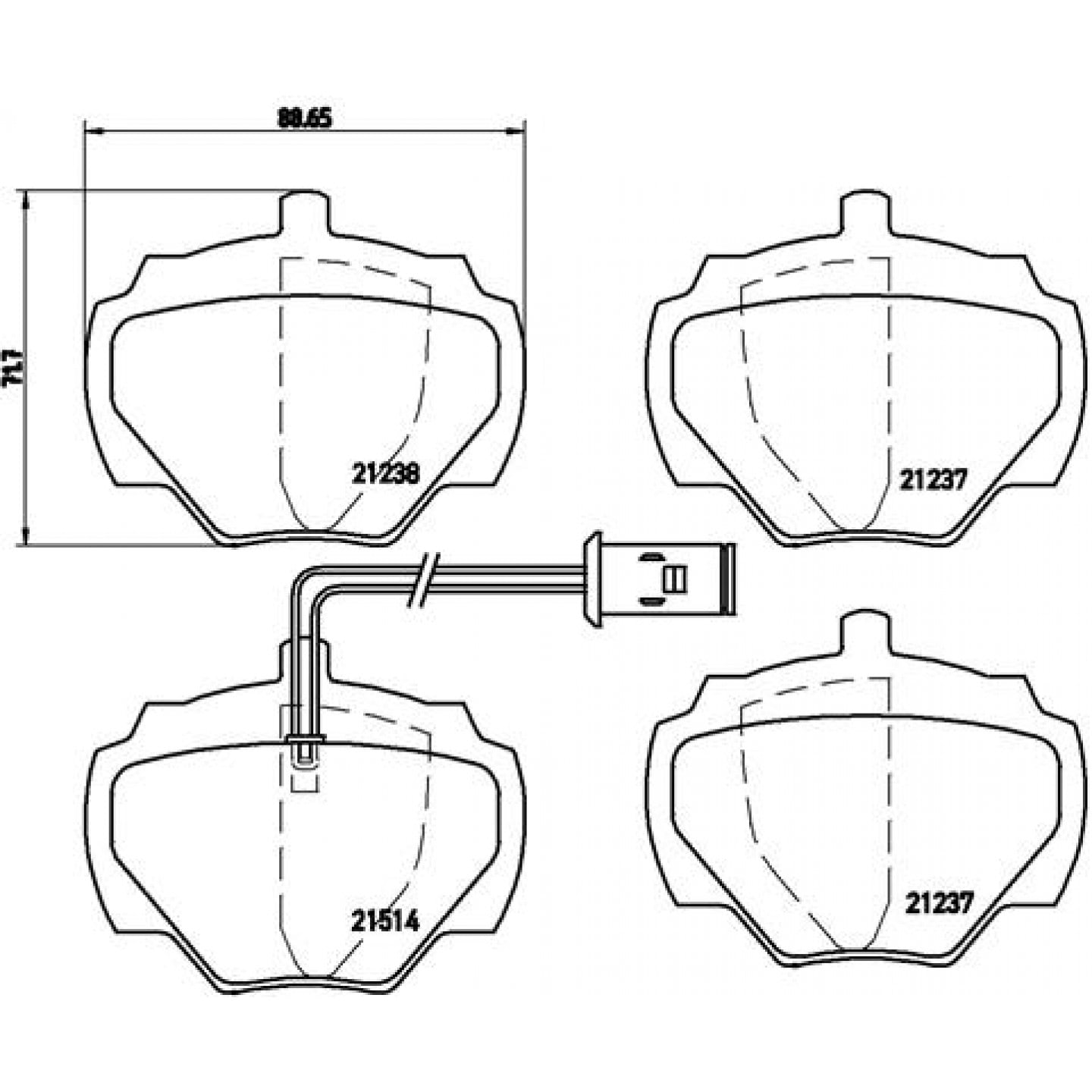 Sada brzdových destiček, kotoučová brzda BREMBO P 44 003