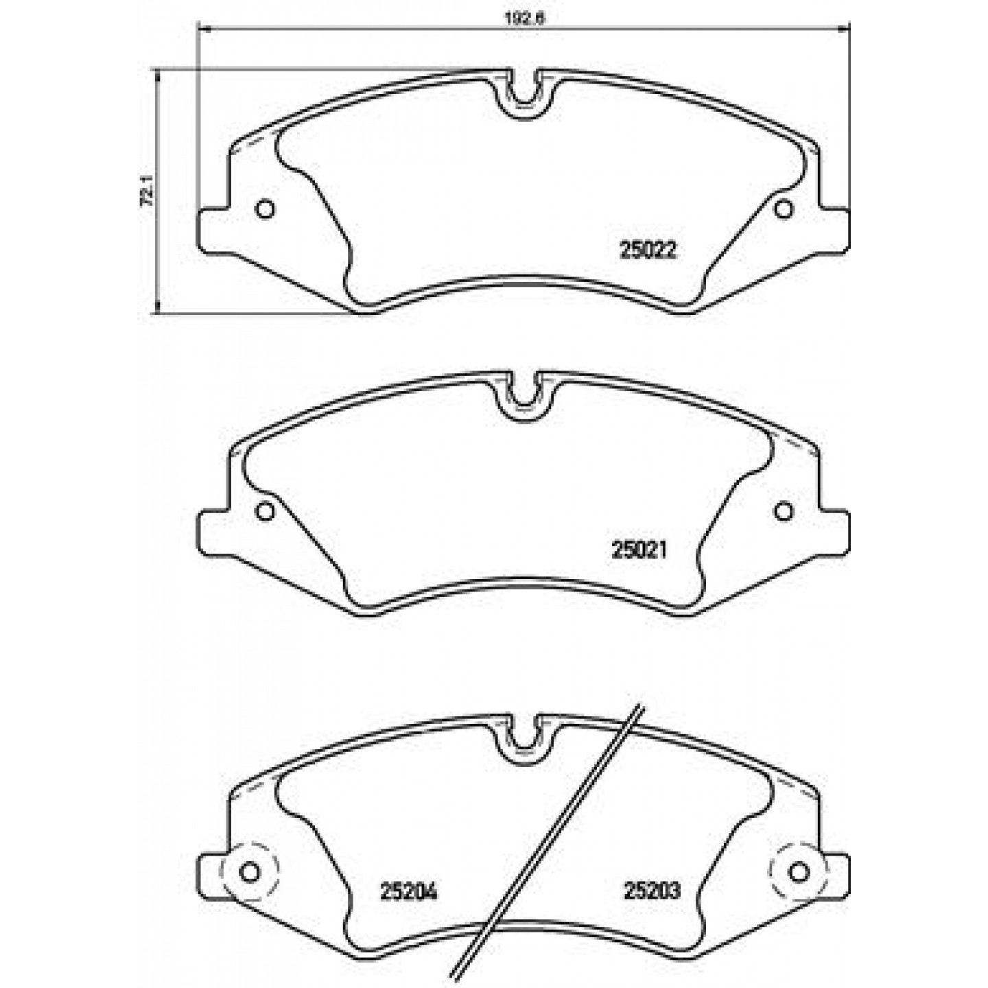 Sada brzdových destiček, kotoučová brzda BREMBO P 44 022
