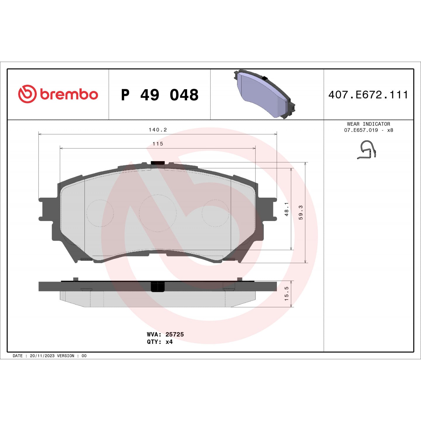Bremseklodser BREMBO P 49 048