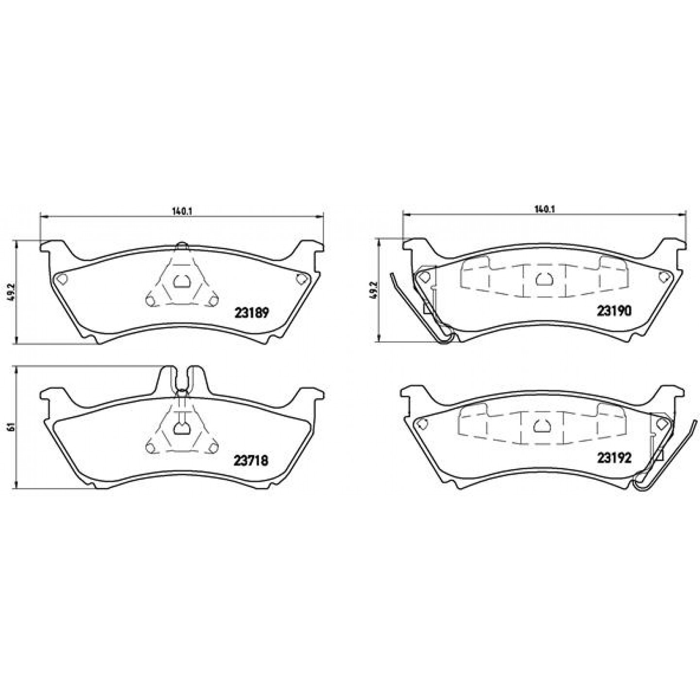 Sada brzdových destiček, kotoučová brzda BREMBO P 50 044