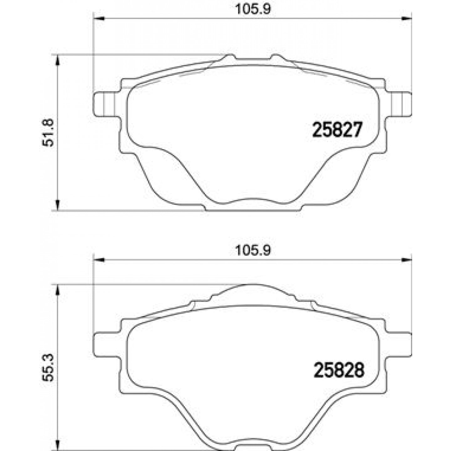Sada brzdových destiček, kotoučová brzda BREMBO P 61 124