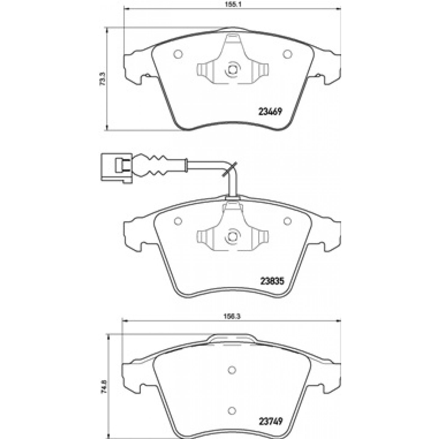 Sada brzdových destiček, kotoučová brzda BREMBO P 85 149