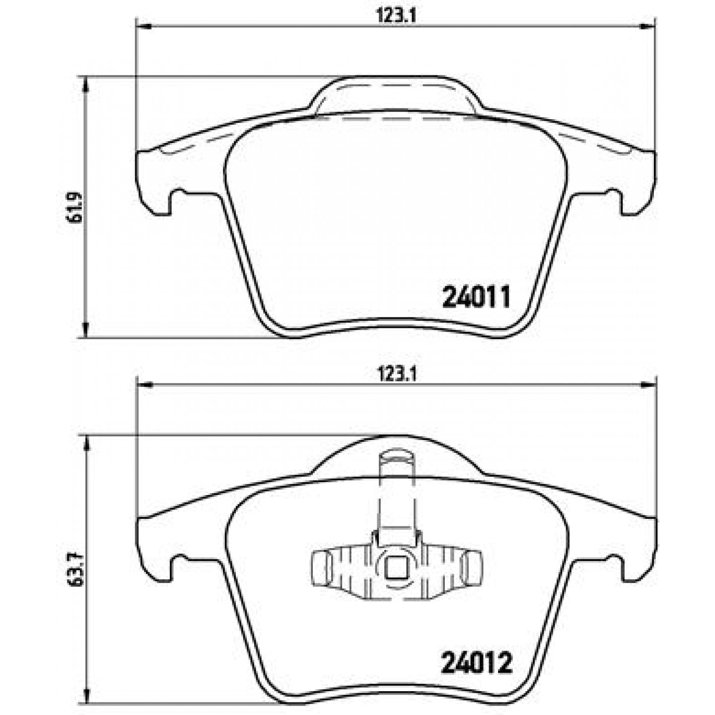 Sada brzdových destiček, kotoučová brzda BREMBO P 86 019