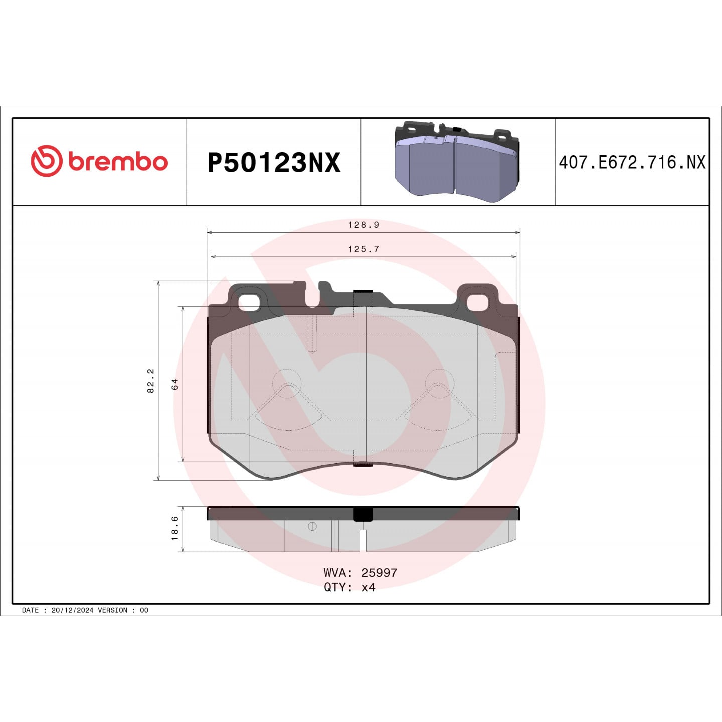 Juego de pastillas BREMBO P50123NX