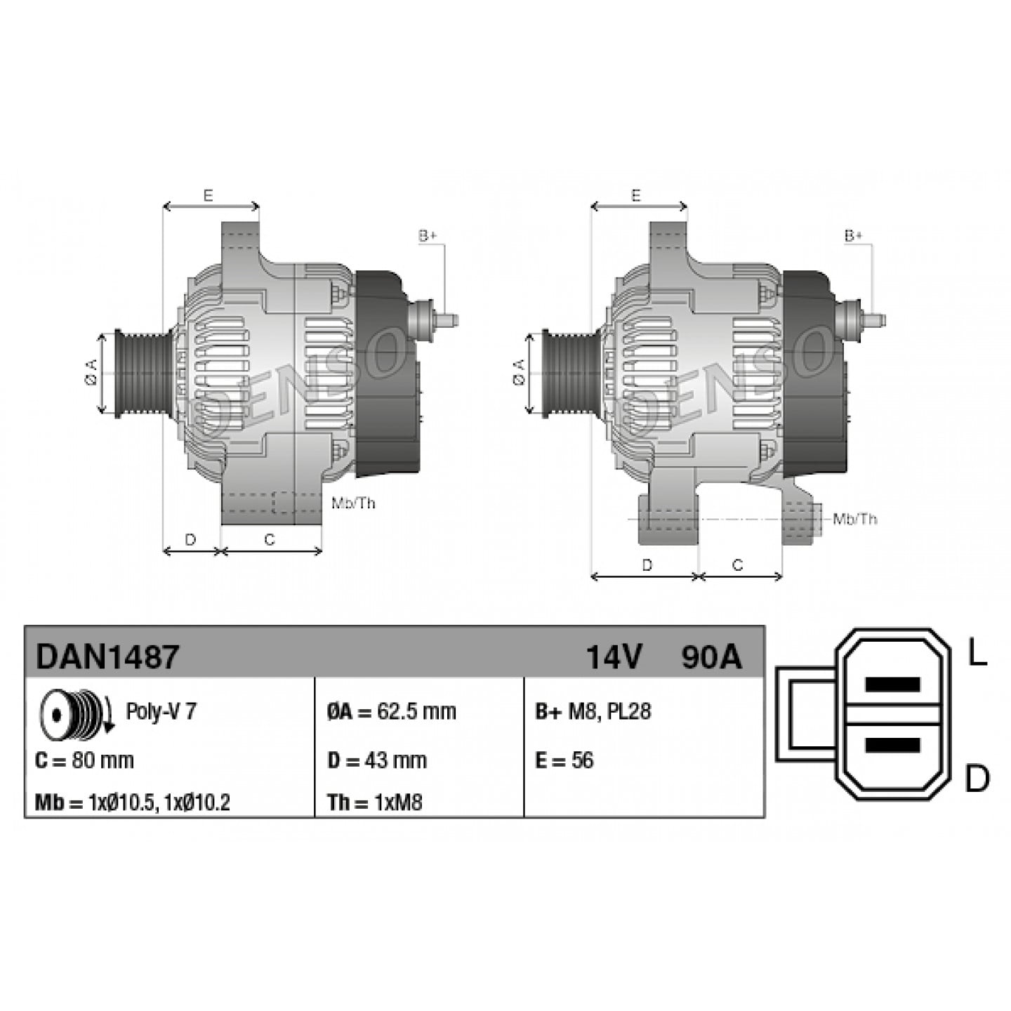 Generator DENSO DAN1487