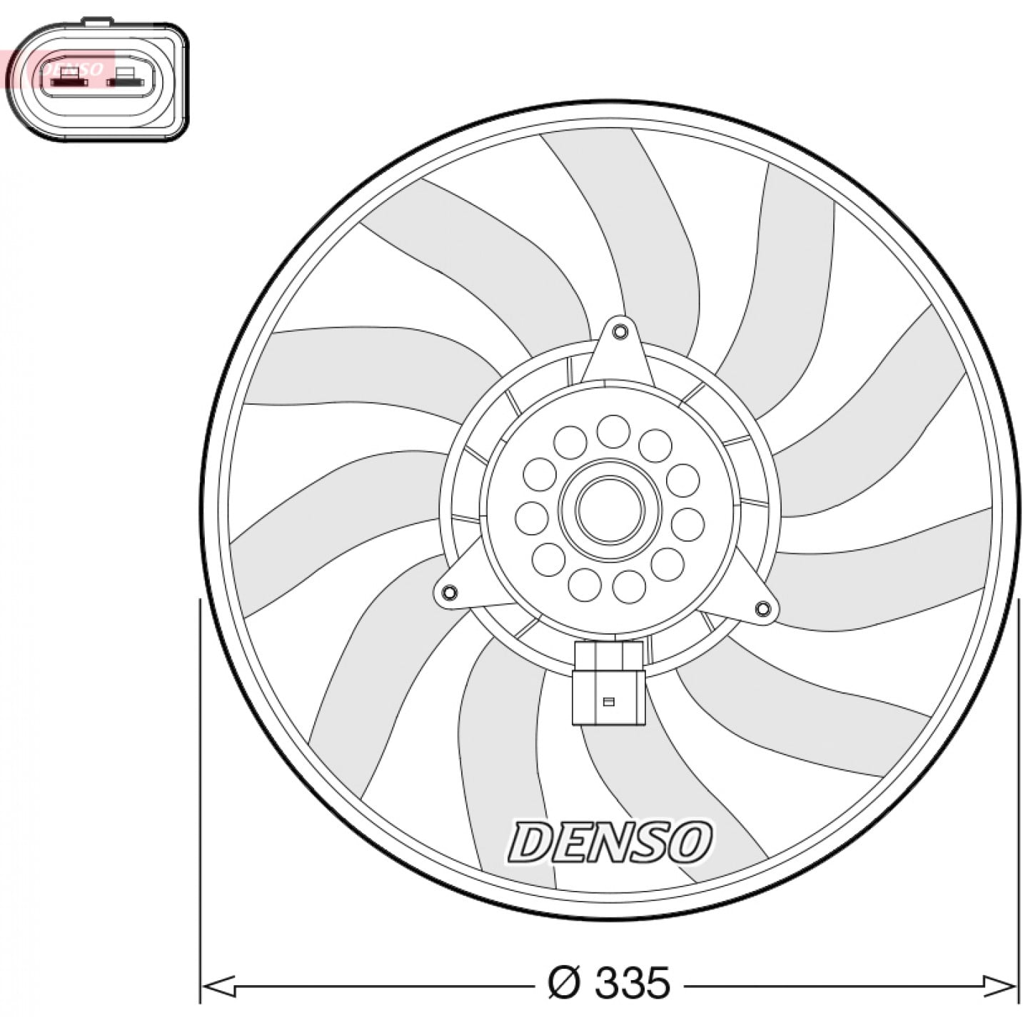 Ventilator, radiator DENSO DER02008