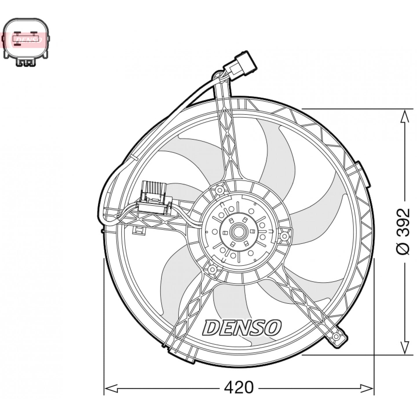 Ventilatore, radiatore DENSO DER05009