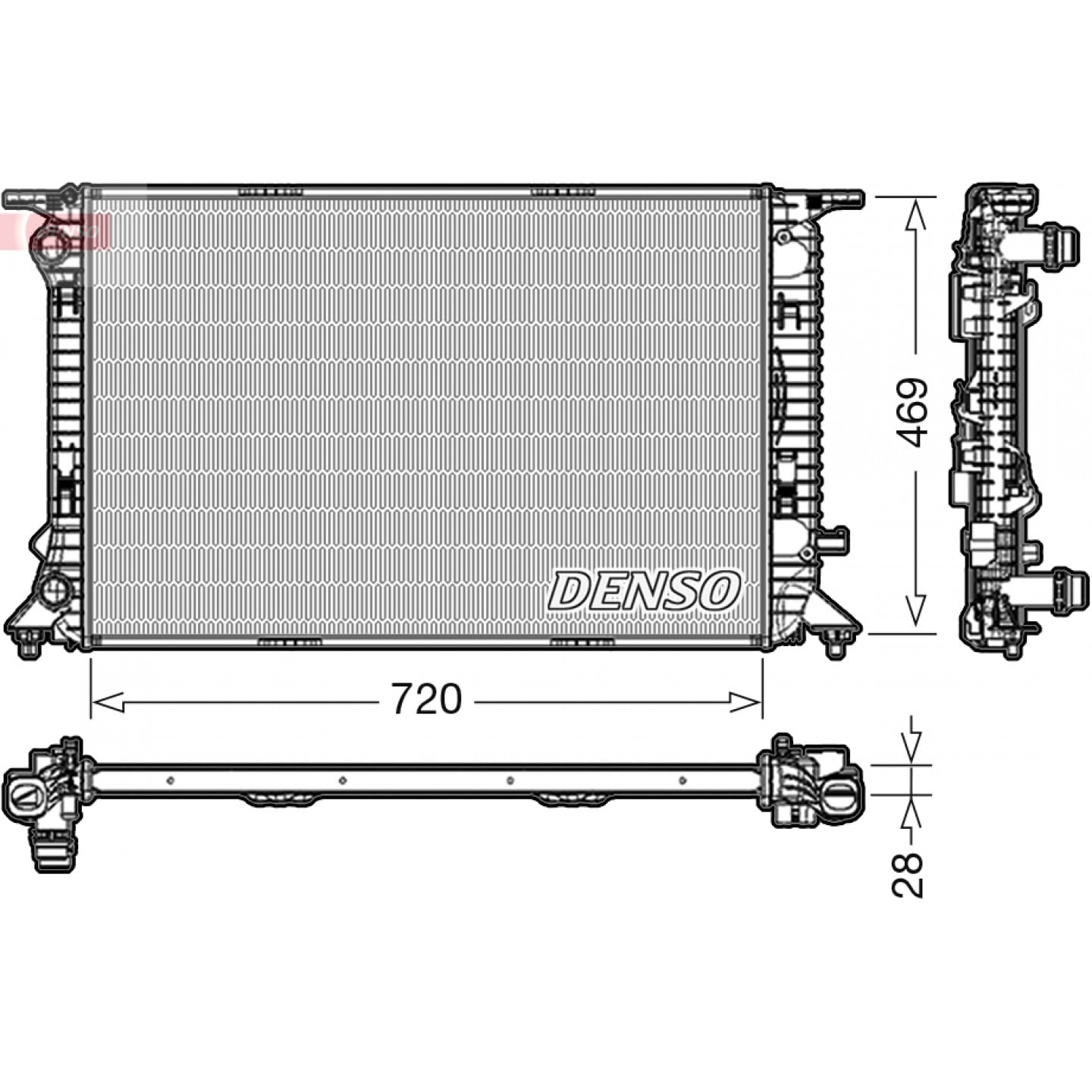 Chladič, chlazení motoru DENSO DRM02022