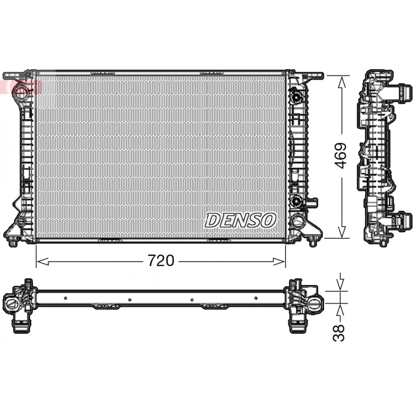 Chladič, chlazení motoru DENSO DRM02023