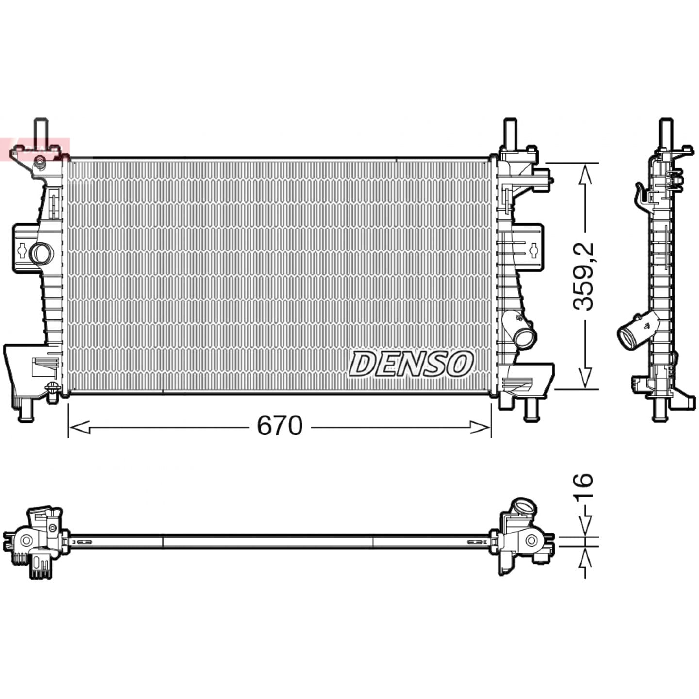 Kühler, Motorkühlung DENSO DRM10114