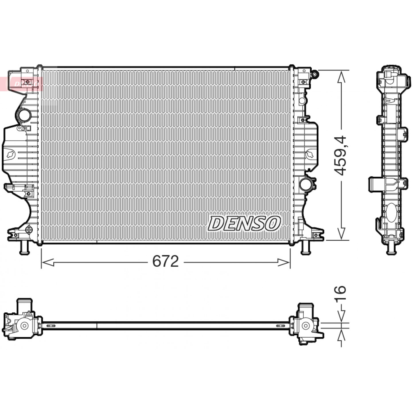 Denso Radiatore, Raffreddamento Motore Drm10121