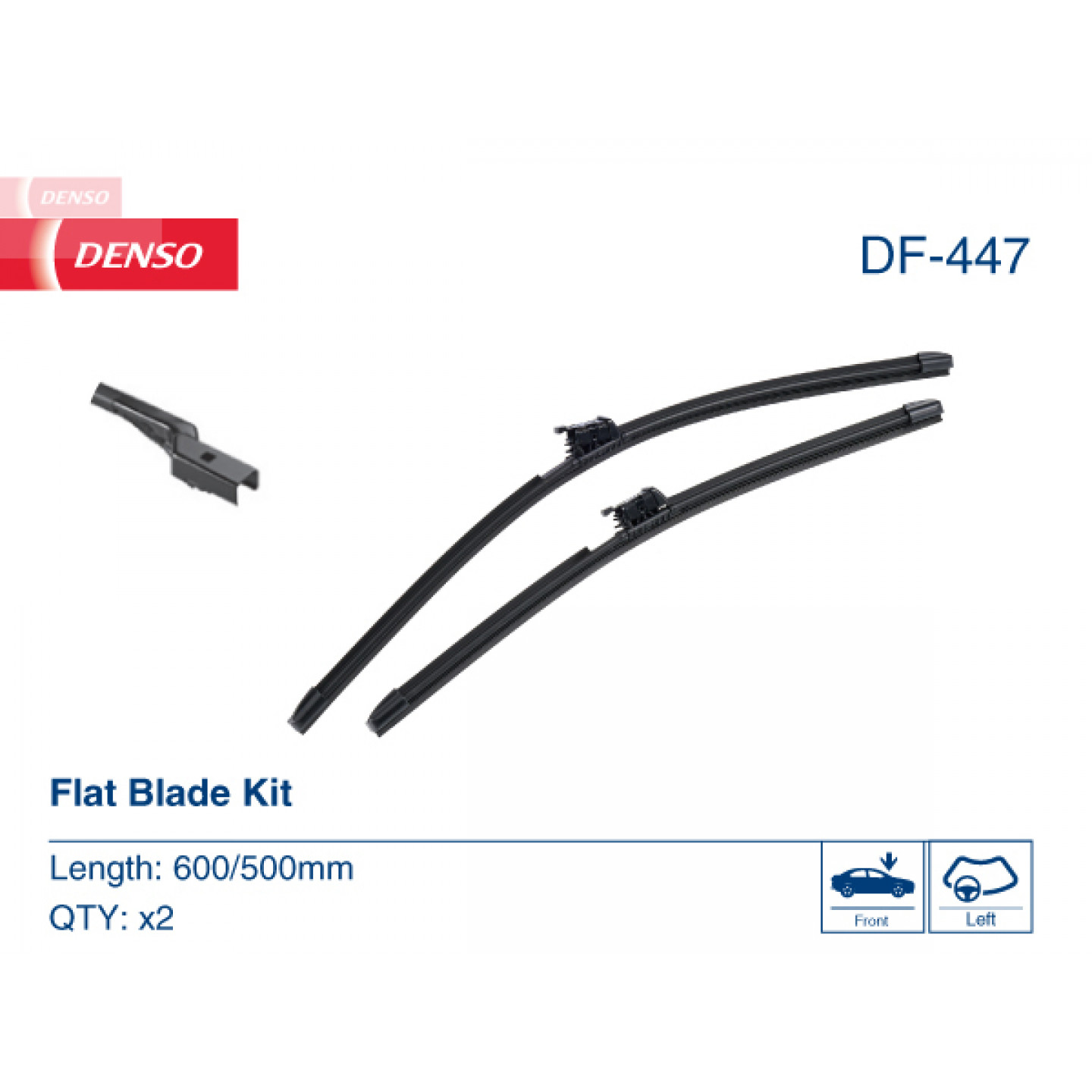 DENSO DF-141 Spazzola Tergicristallo Piatta - Retrofit Facile, Design Aerodinamico Con Spoiler, Performance Da Competizione