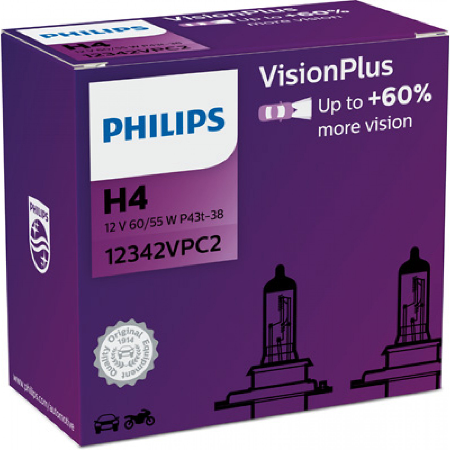 Żarówka, reflektor dalekosiężny PHILIPS 12342VPC2
