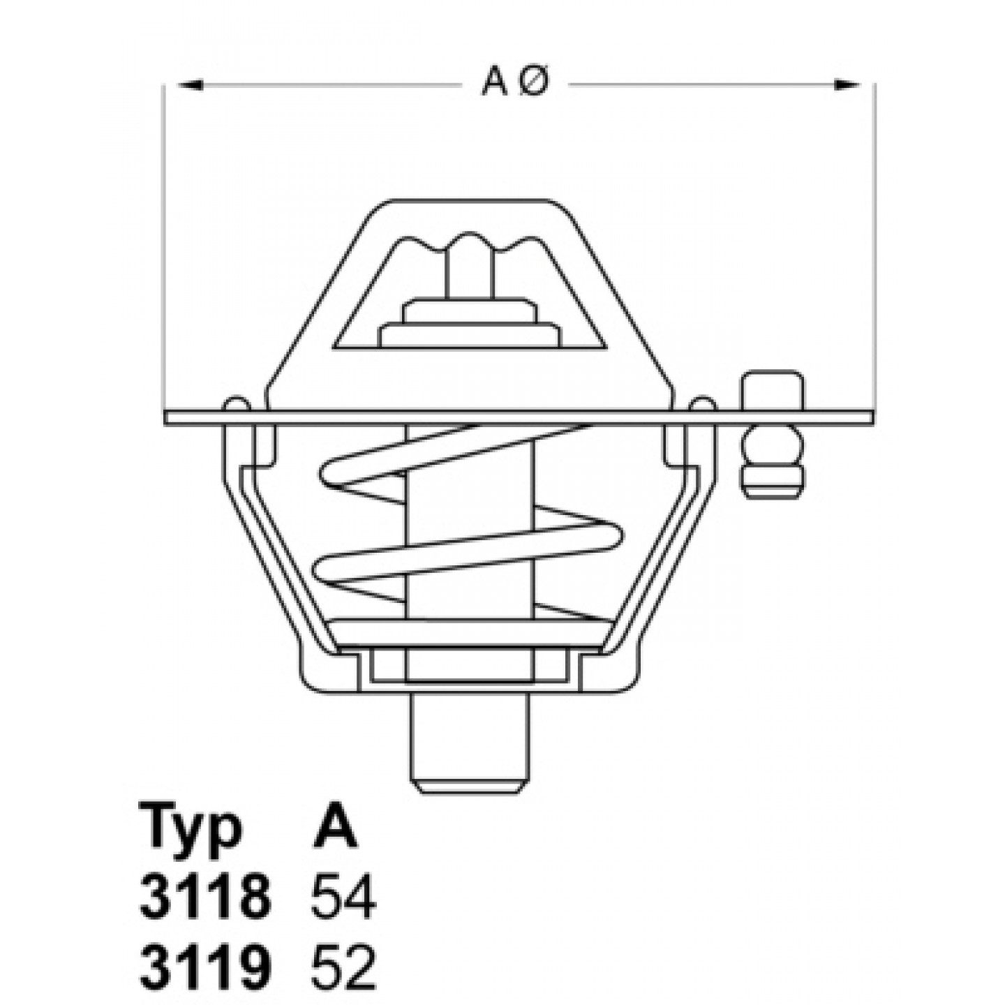 Thermostat, Kühlmittel WAHLER 3119.88D4