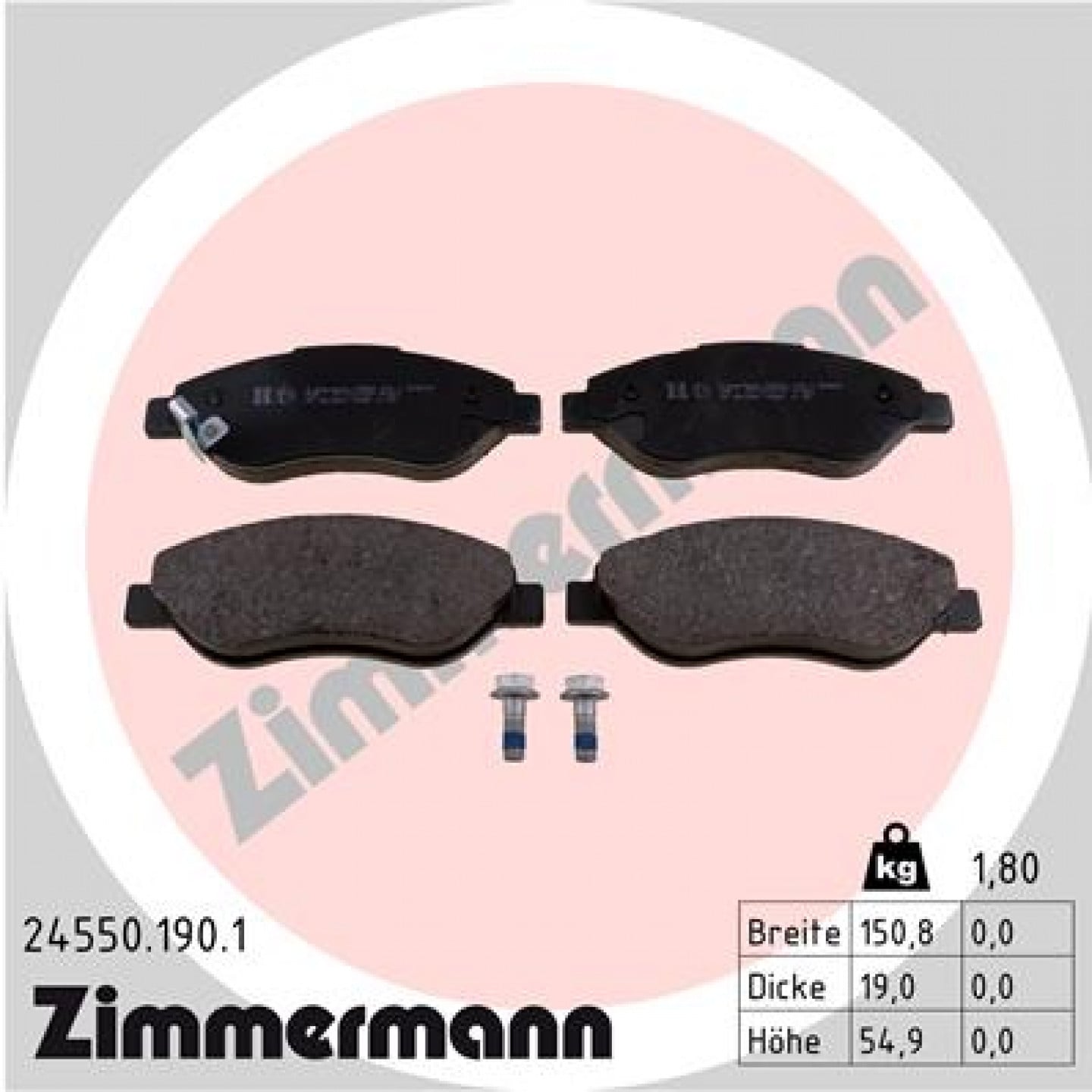Bremseklodser ZIMMERMANN 24550.190.1