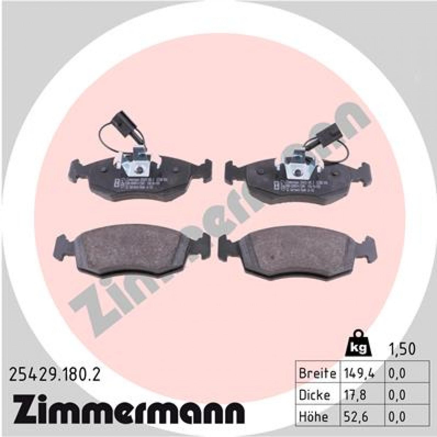 Kit pastiglie freno, Freno a disco ZIMMERMANN 25429.180.2