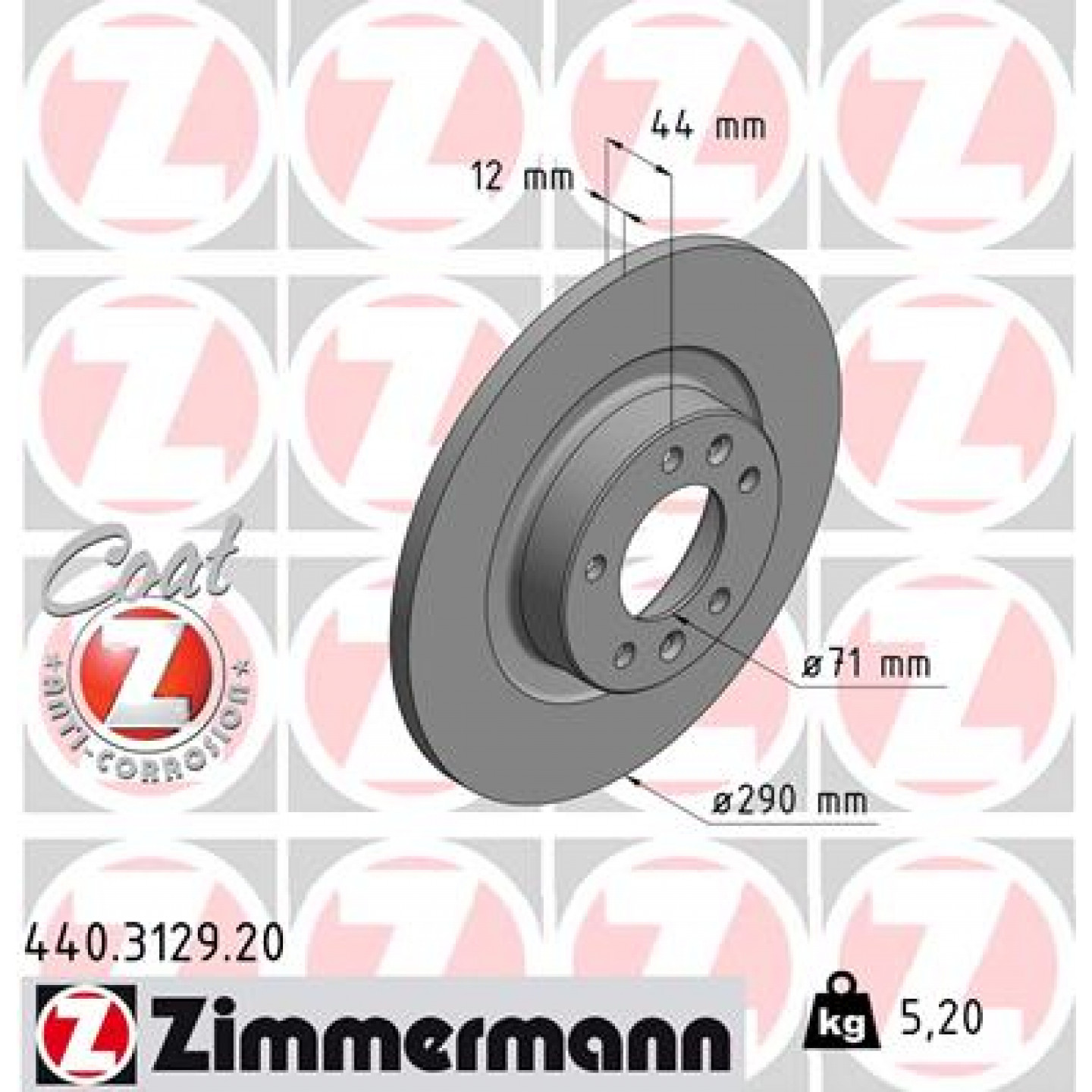 Bremseskive ZIMMERMANN 440.3129.20