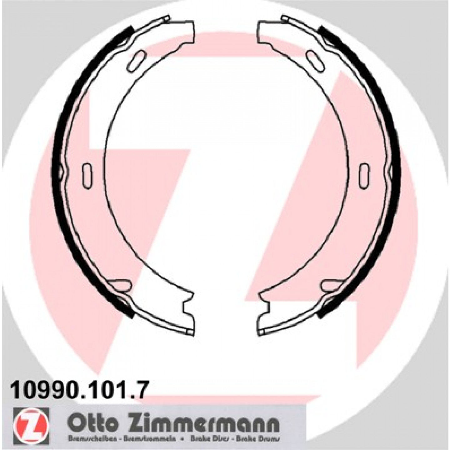 Sada brzdových čelistí, parkovací brzda ZIMMERMANN 10990.101.7
