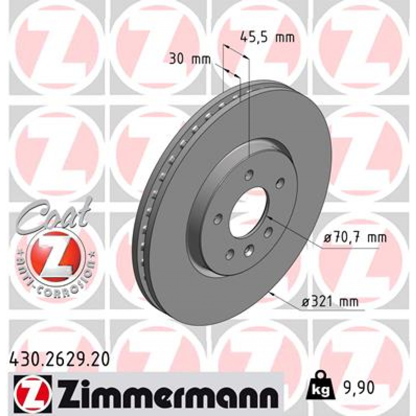 Bremseskive ZIMMERMANN 430.2629.20