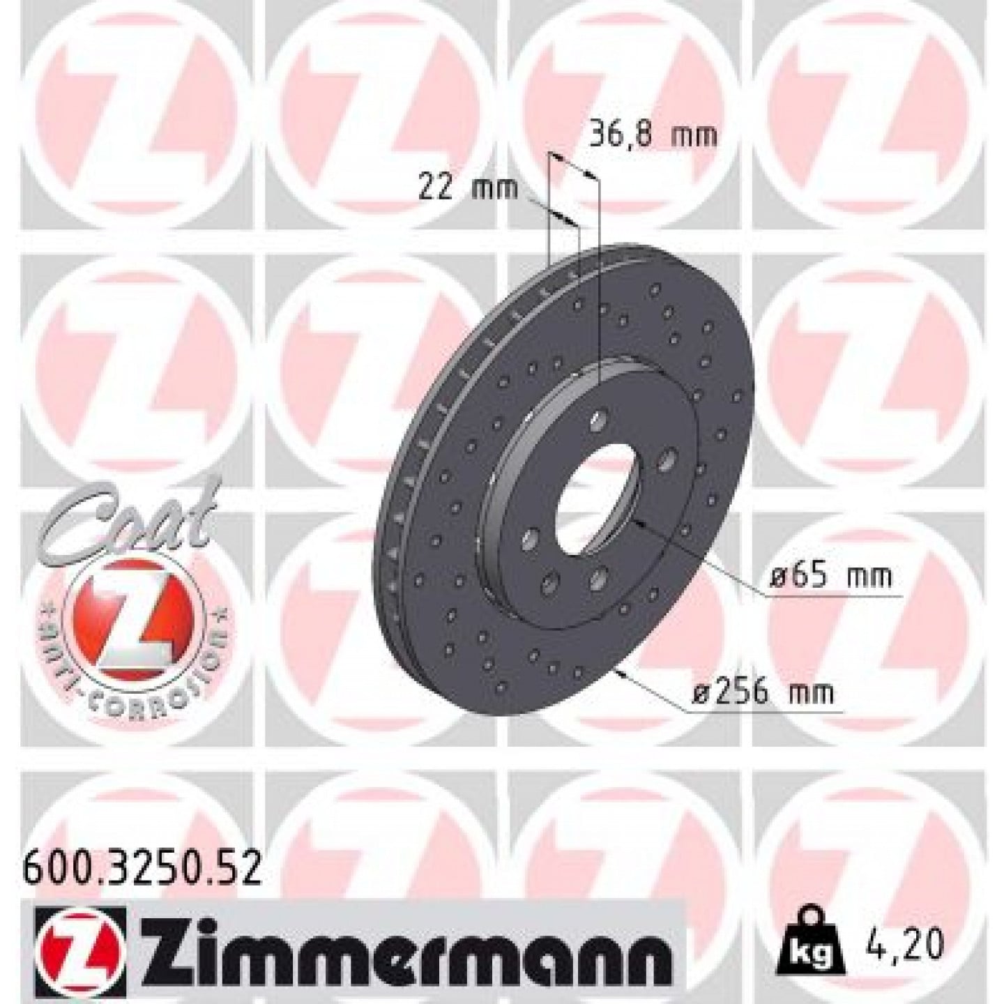 Remschijf ZIMMERMANN 600.3250.52