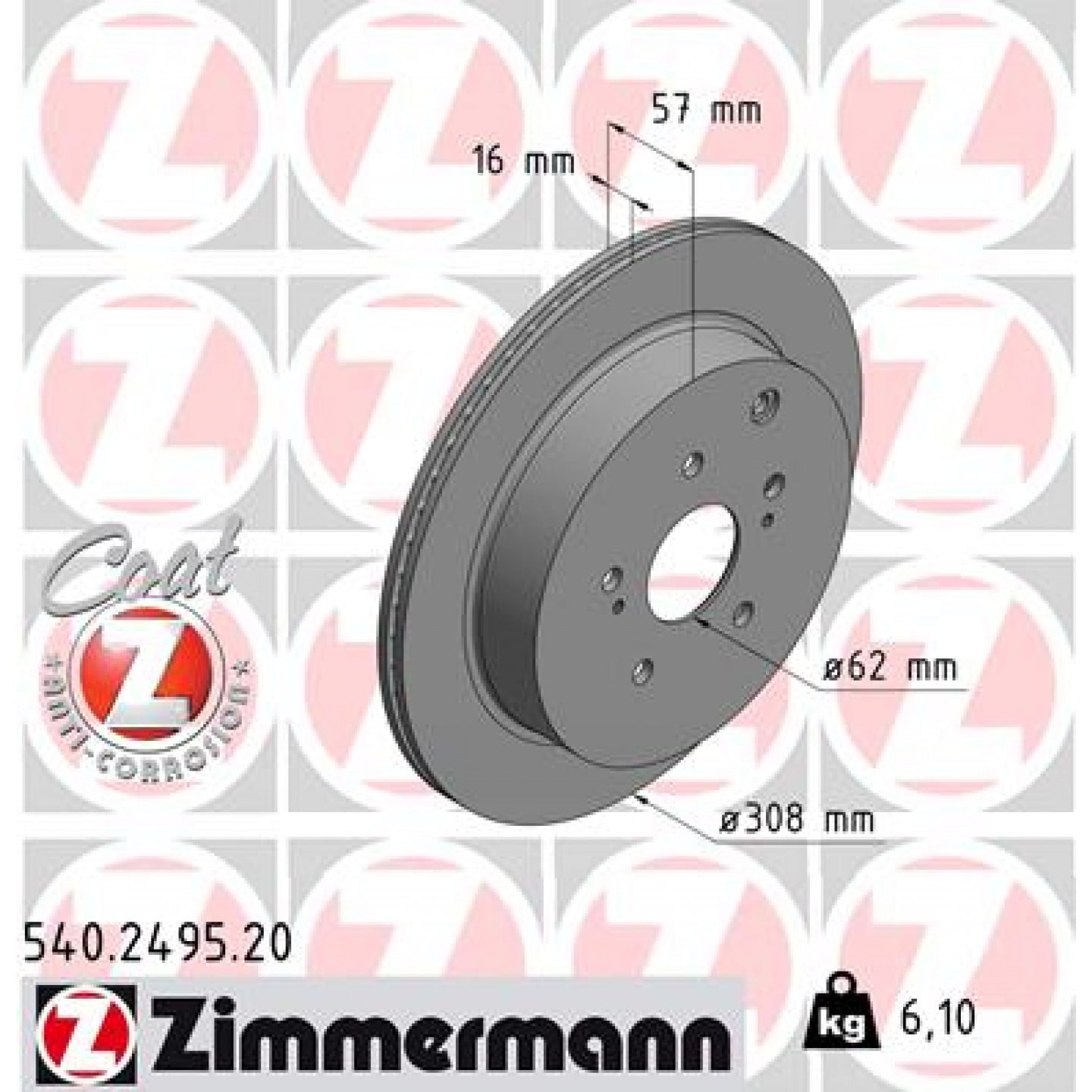 Remschijf ZIMMERMANN 540.2495.20
