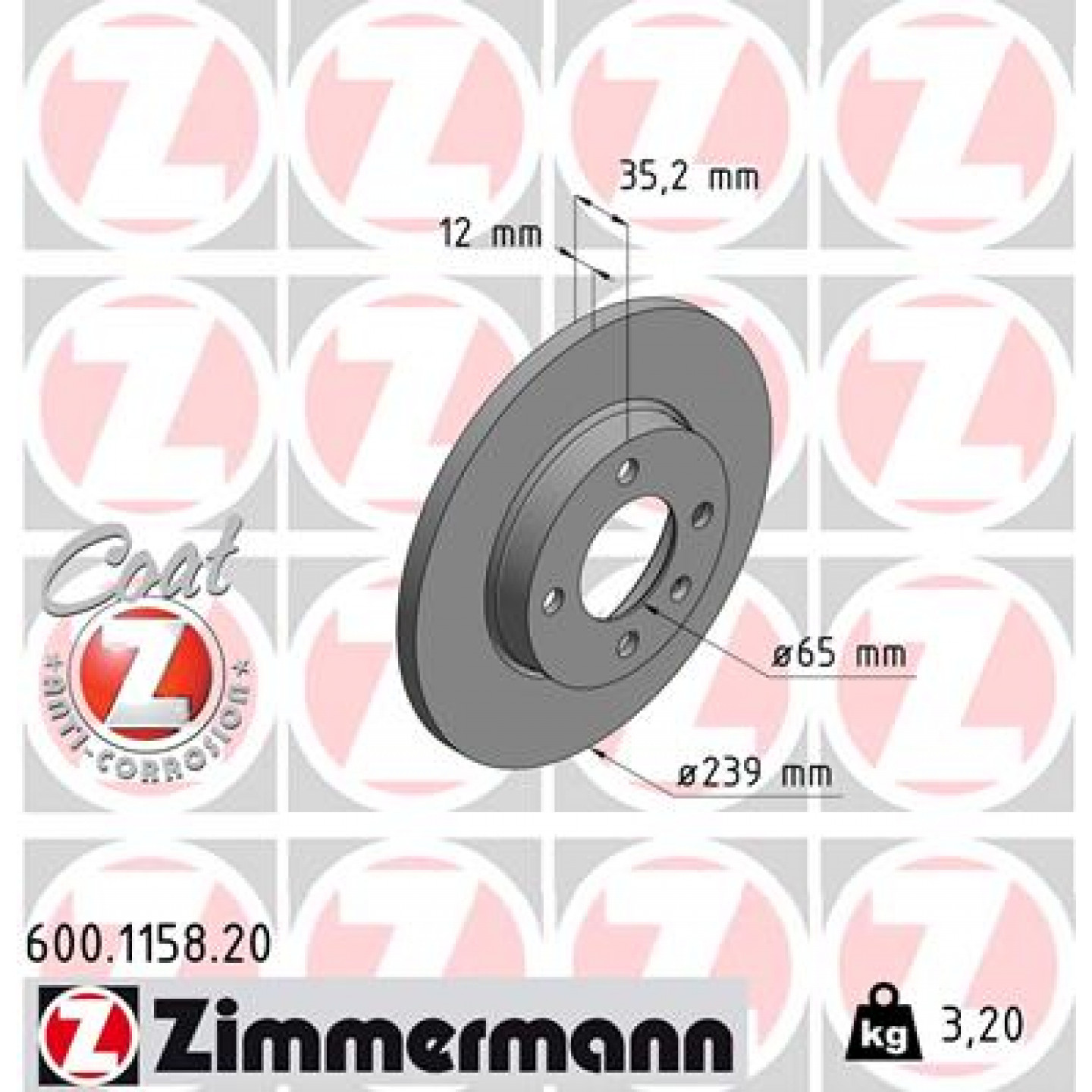 Bremsscheibe ZIMMERMANN 600.1158.20