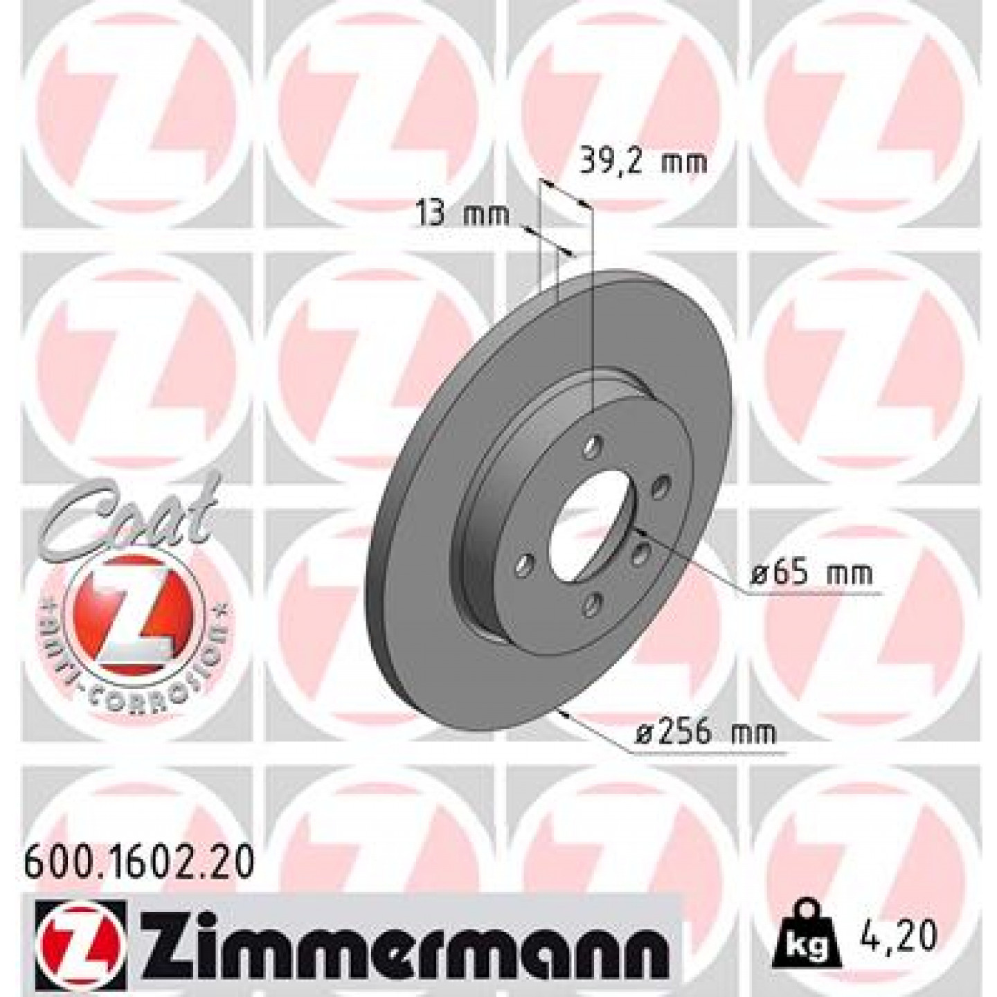 Bremsscheibe ZIMMERMANN 600.1602.20