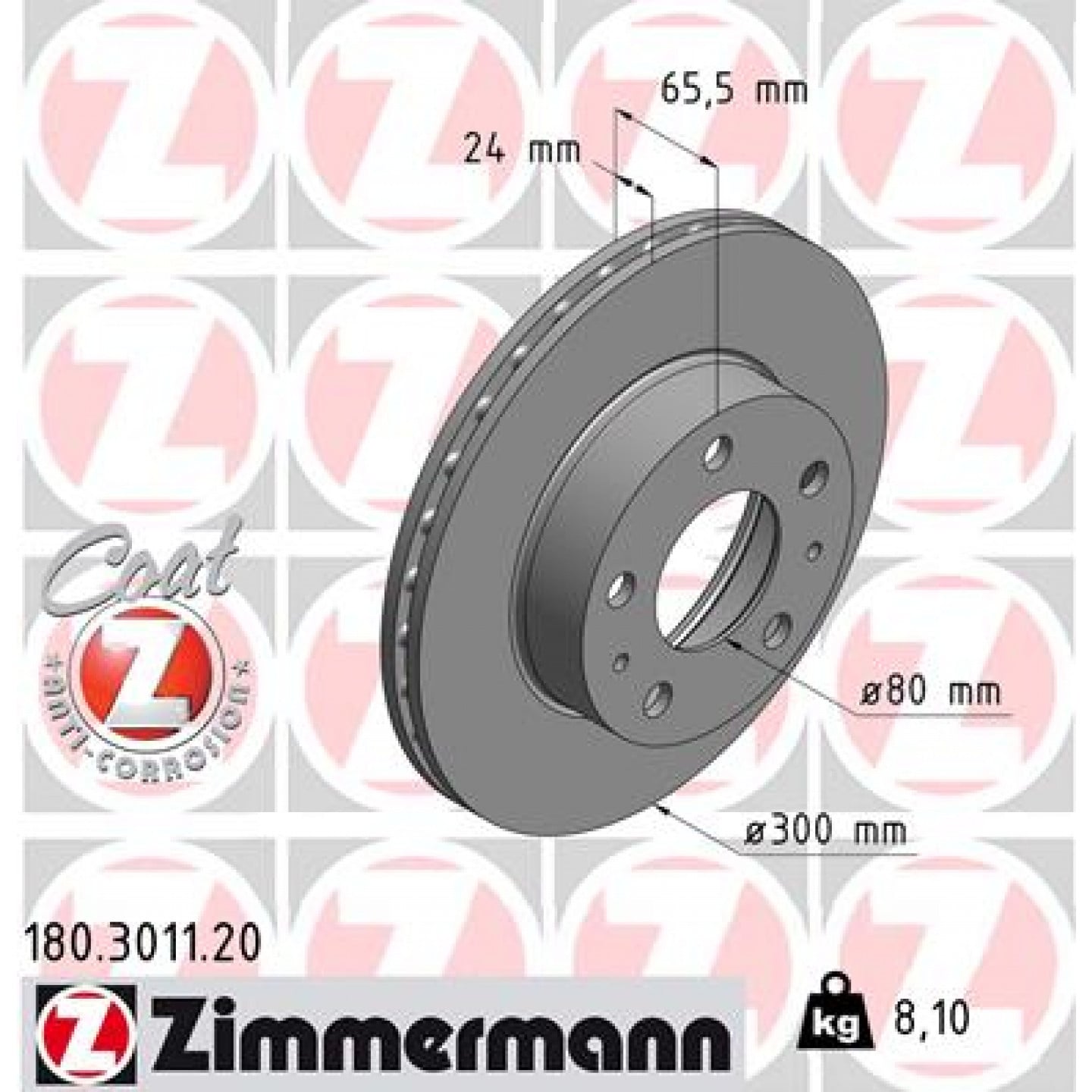 Bremsscheibe ZIMMERMANN 180.3011.20